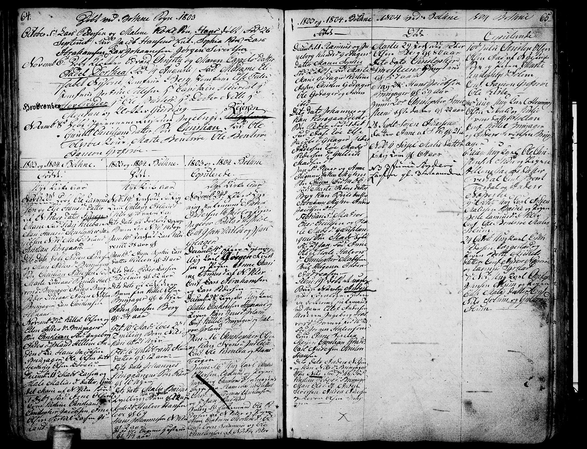 Botne kirkebøker, SAKO/A-340/F/Fa/L0003: Parish register (official) no. I 3 /1, 1792-1844, p. 64-65