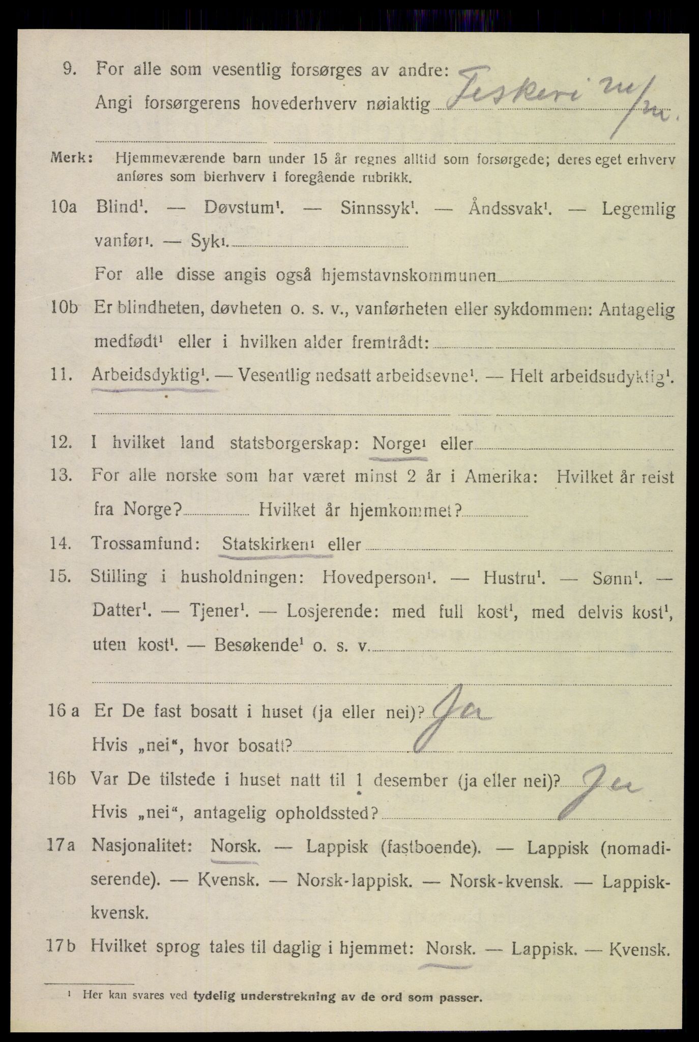 SAT, 1920 census for Træna, 1920, p. 1055