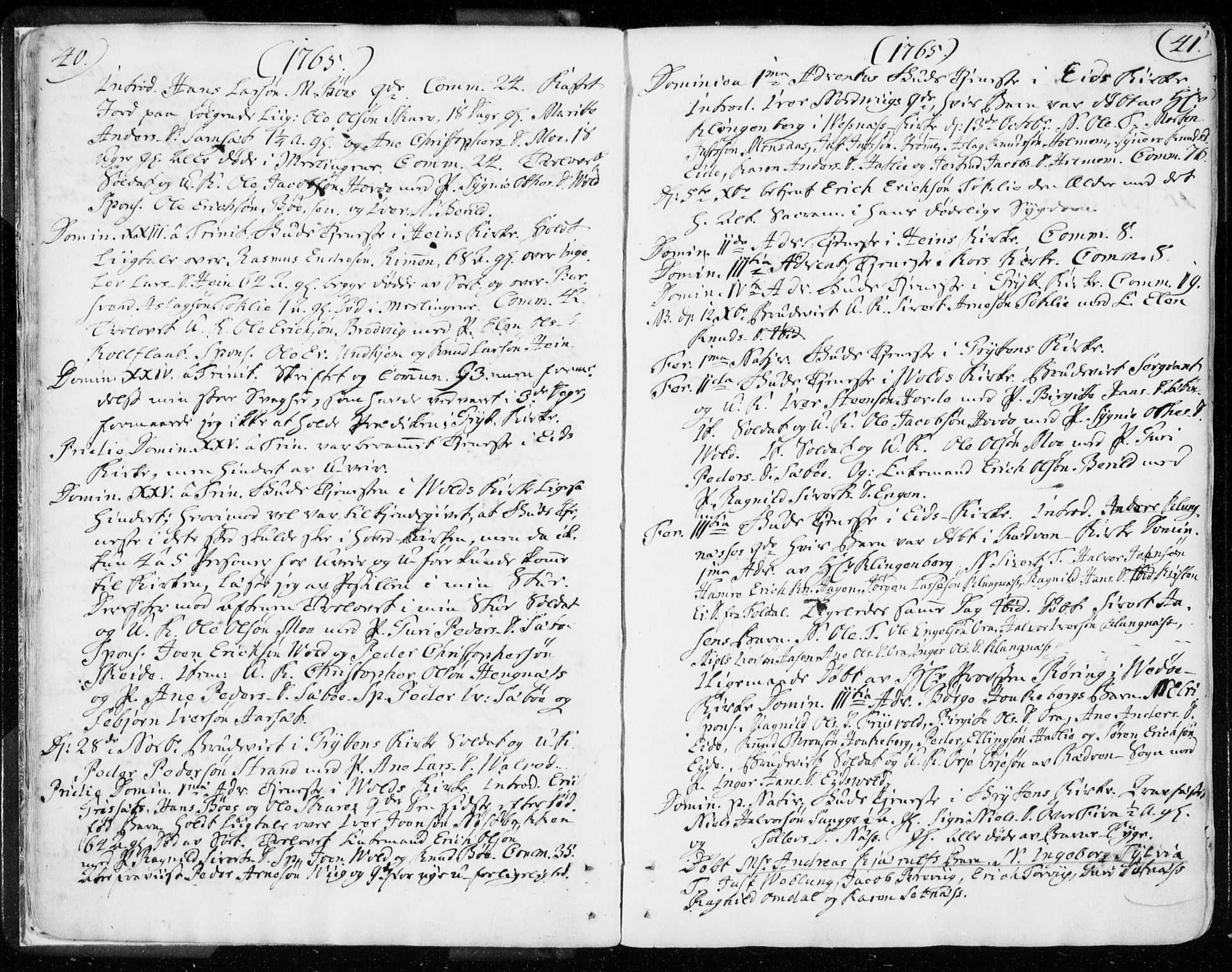 Ministerialprotokoller, klokkerbøker og fødselsregistre - Møre og Romsdal, AV/SAT-A-1454/544/L0569: Parish register (official) no. 544A02, 1764-1806, p. 40-41