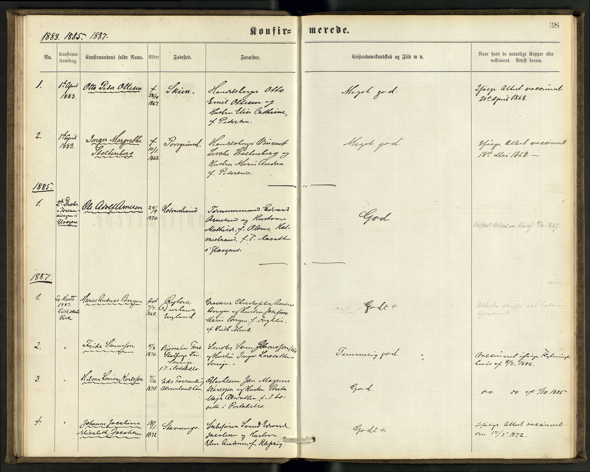 Den norske sjømannsmisjon i utlandet/Skotske havner (Leith, Glasgow), AV/SAB-SAB/PA-0100/H/Ha/Haa/L0002: Parish register (official) no. A 2, 1877-1887, p. 37b-38a