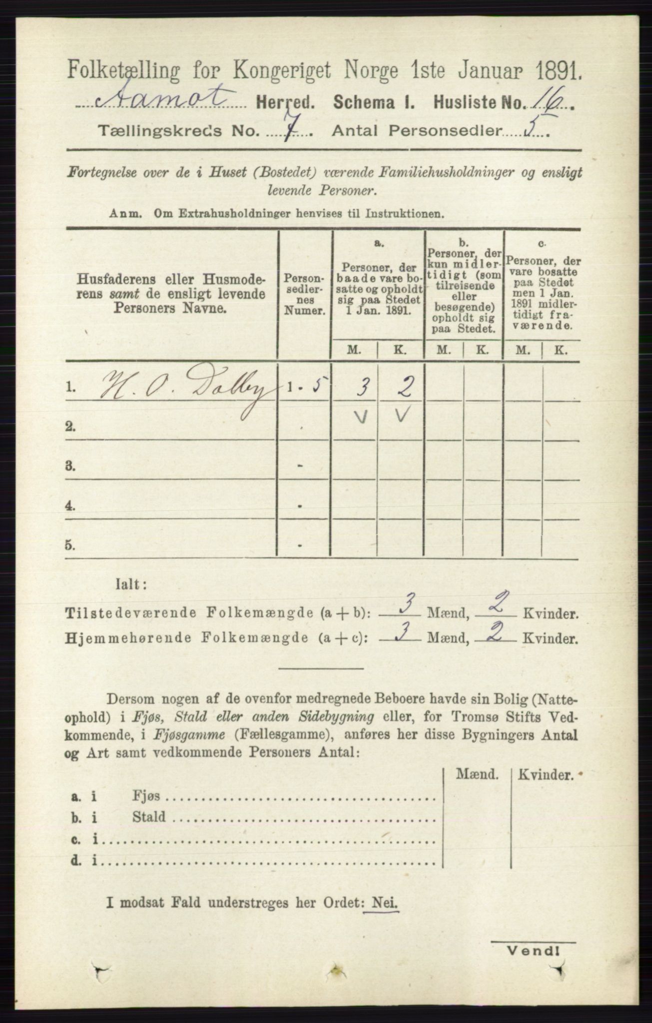 RA, 1891 census for 0429 Åmot, 1891, p. 2851