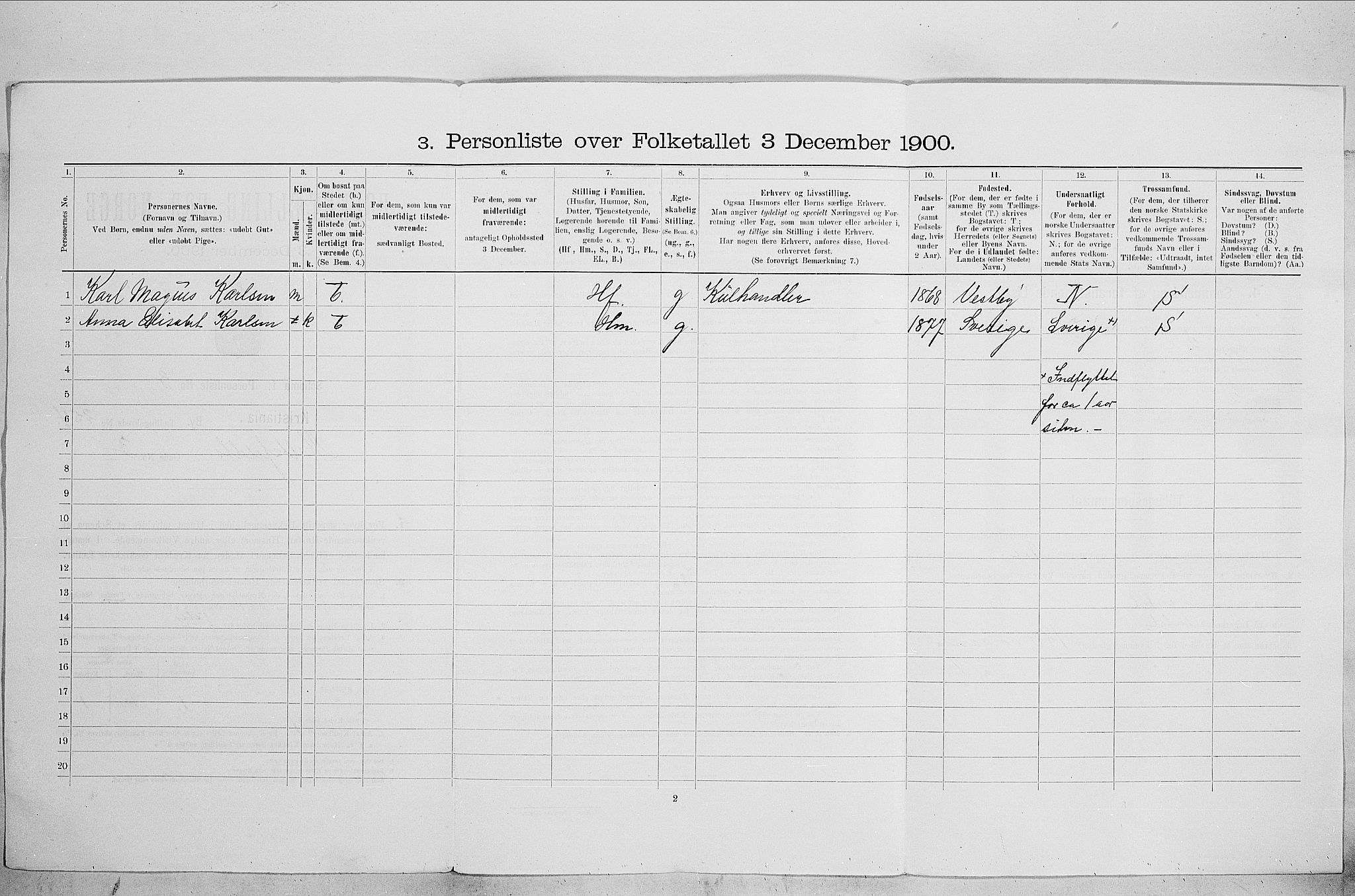 SAO, 1900 census for Kristiania, 1900, p. 59652