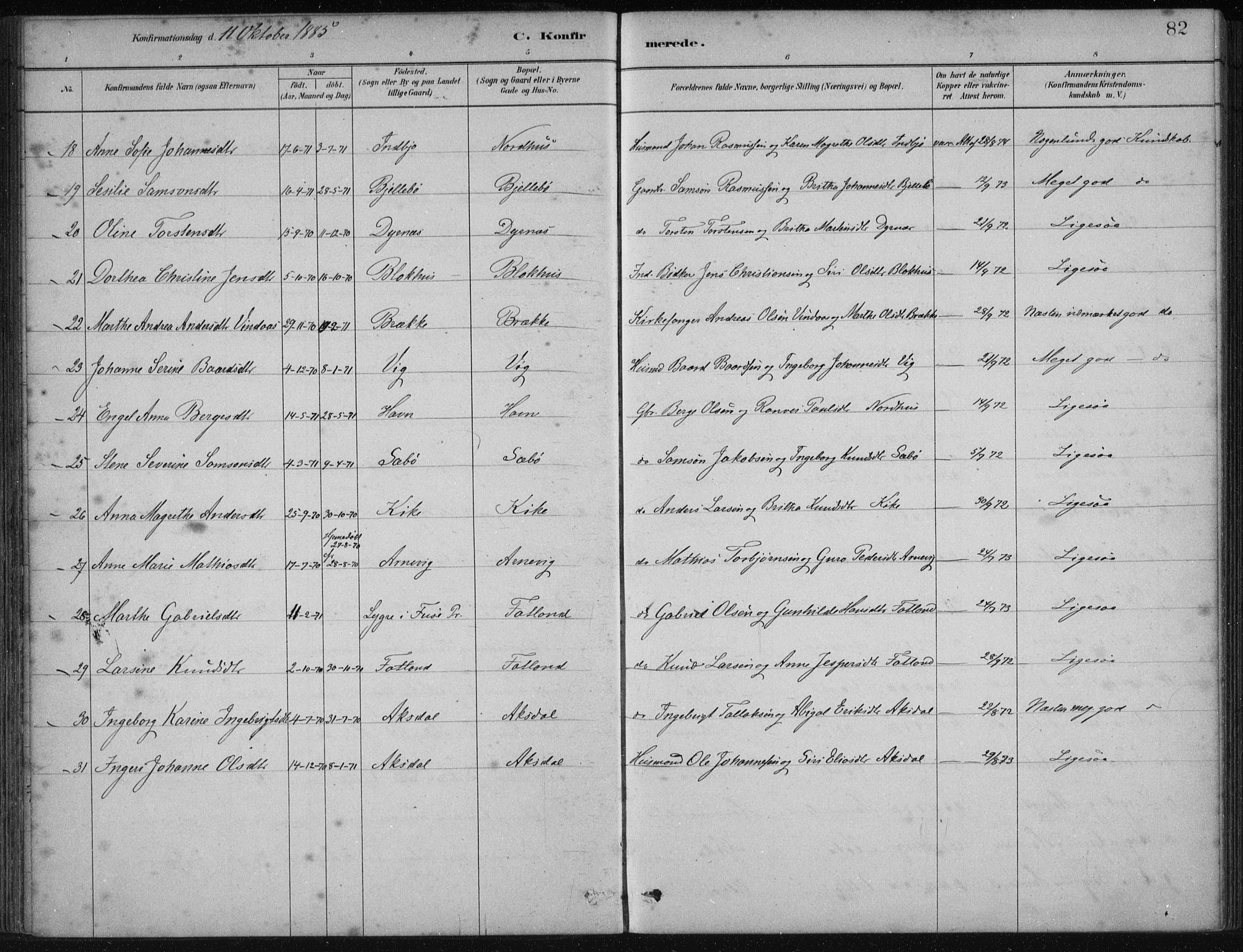 Fjelberg sokneprestembete, AV/SAB-A-75201/H/Haa: Parish register (official) no. B  1, 1879-1919, p. 82