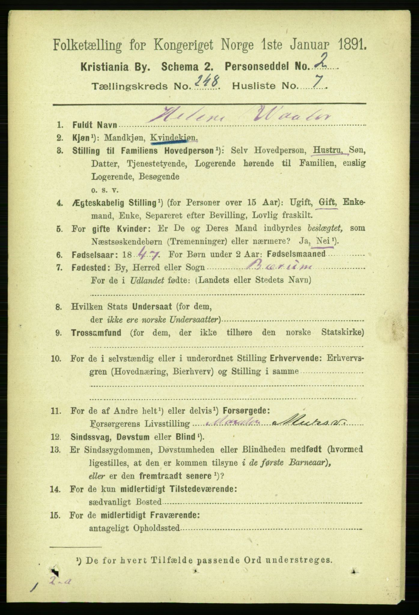 RA, 1891 census for 0301 Kristiania, 1891, p. 151301