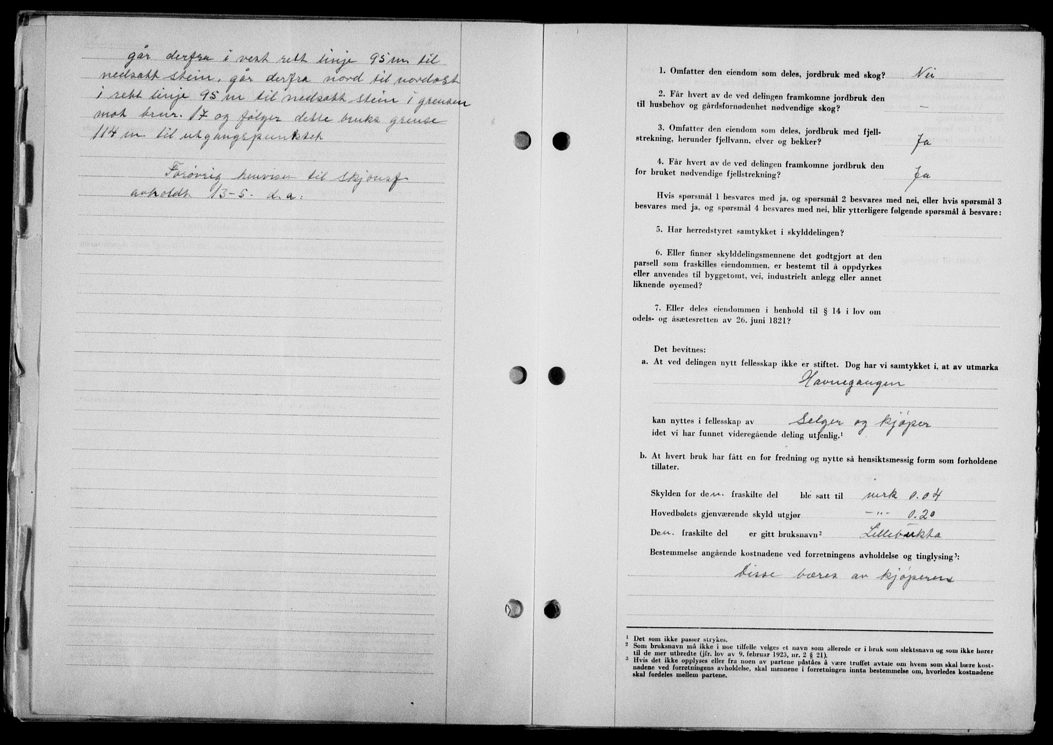 Lofoten sorenskriveri, SAT/A-0017/1/2/2C/L0016a: Mortgage book no. 16a, 1947-1947, Diary no: : 1234/1947