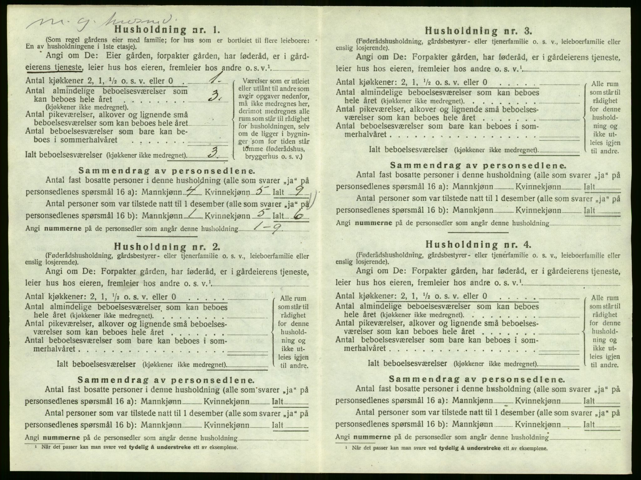 SAO, 1920 census for Høland, 1920, p. 72