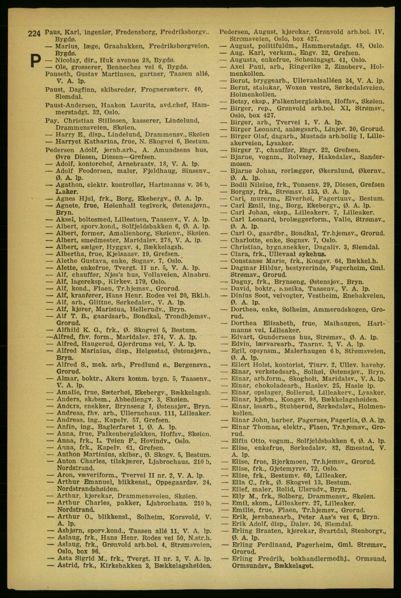 Aker adressebok/adressekalender, PUBL/001/A/004: Aker adressebok, 1929, p. 224
