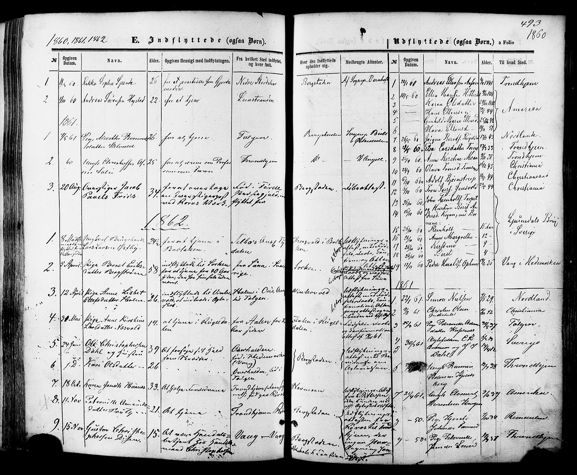 Ministerialprotokoller, klokkerbøker og fødselsregistre - Sør-Trøndelag, SAT/A-1456/681/L0932: Parish register (official) no. 681A10, 1860-1878, p. 493