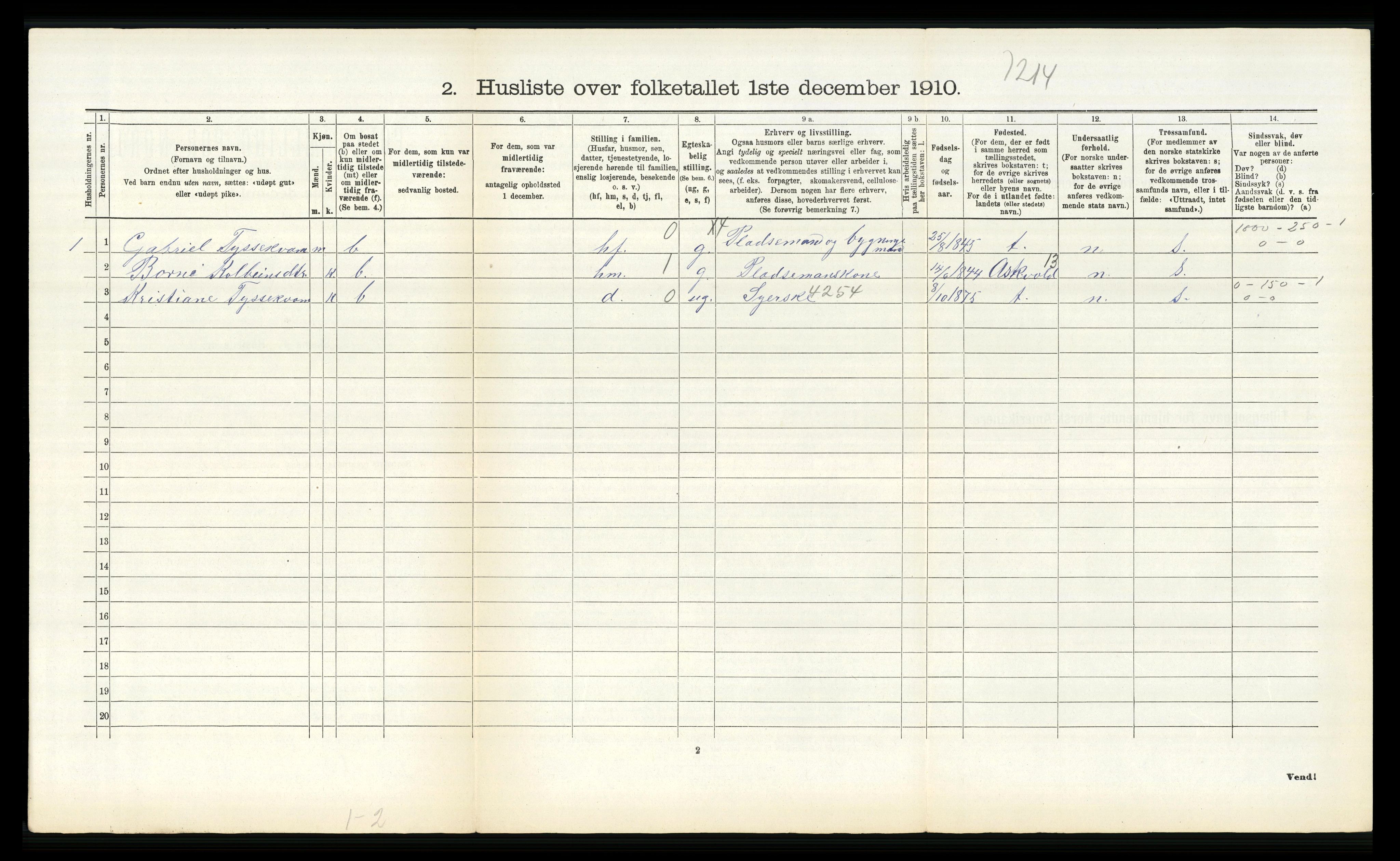 RA, 1910 census for Ytre Holmedal, 1910, p. 483