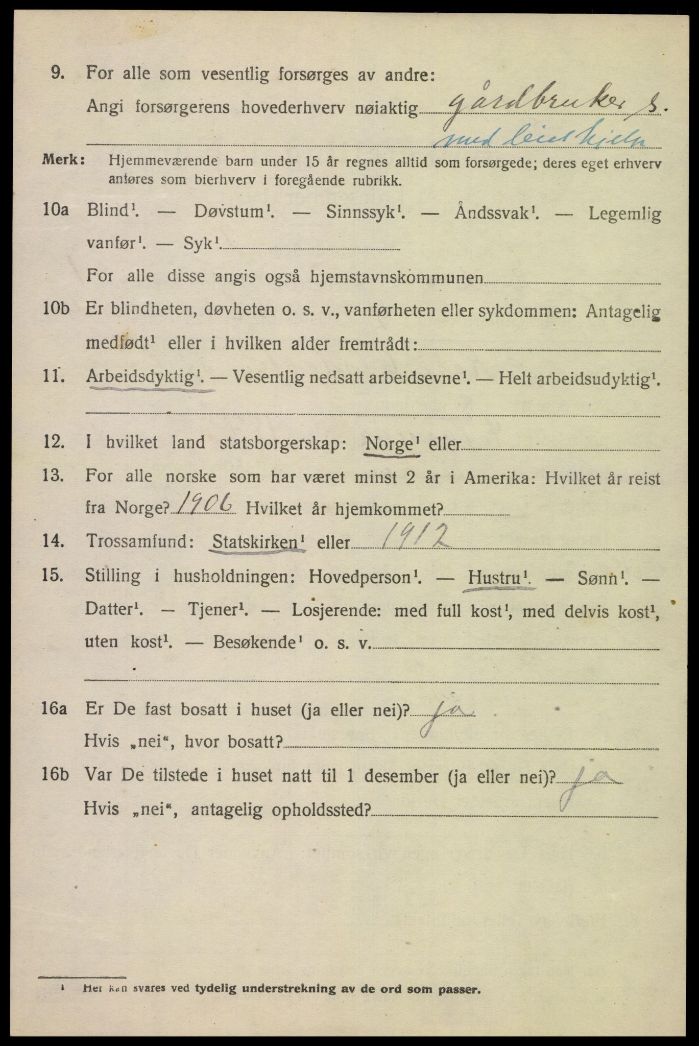 SAK, 1920 census for Eiken, 1920, p. 448