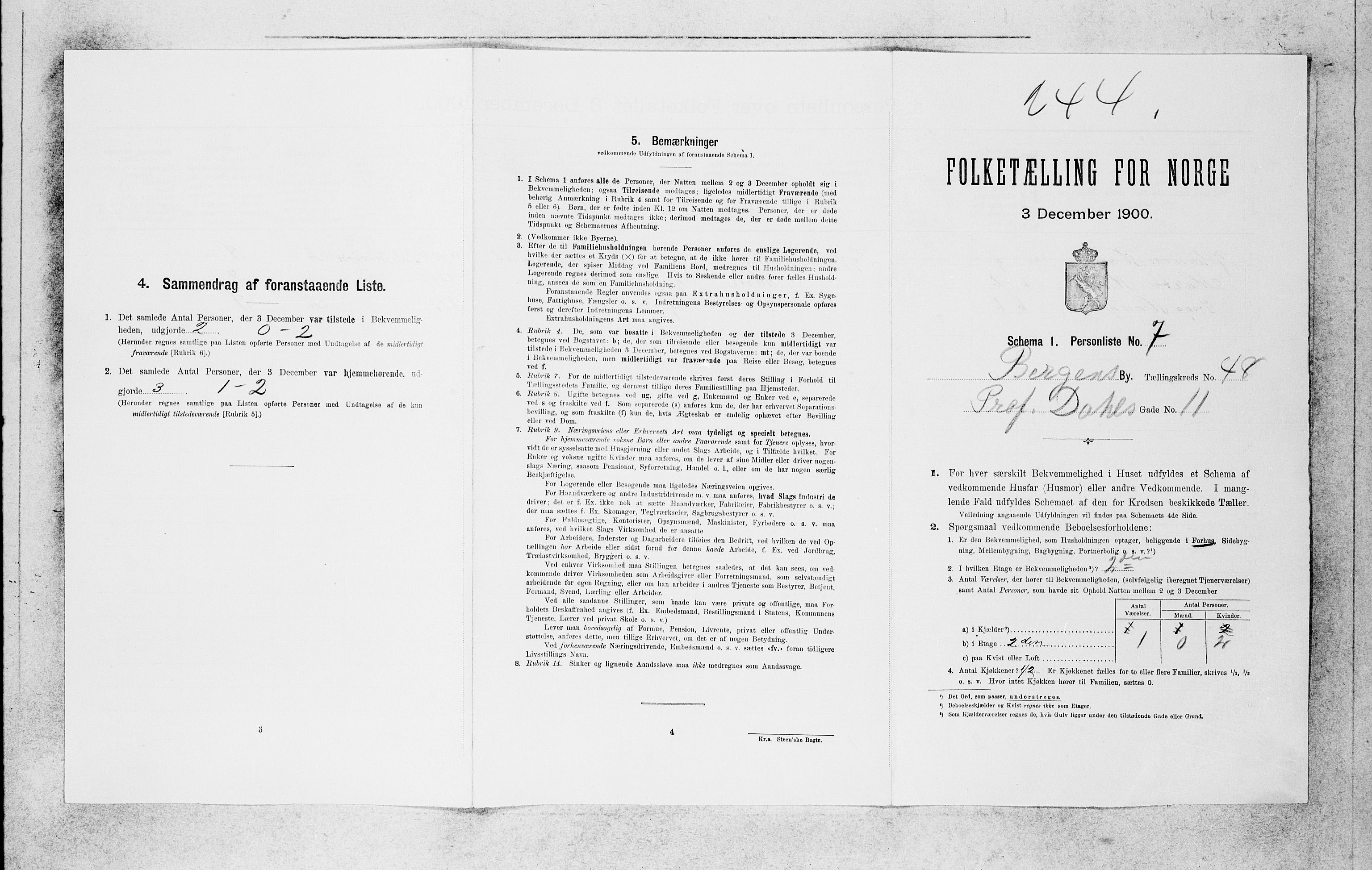 SAB, 1900 census for Bergen, 1900, p. 9217