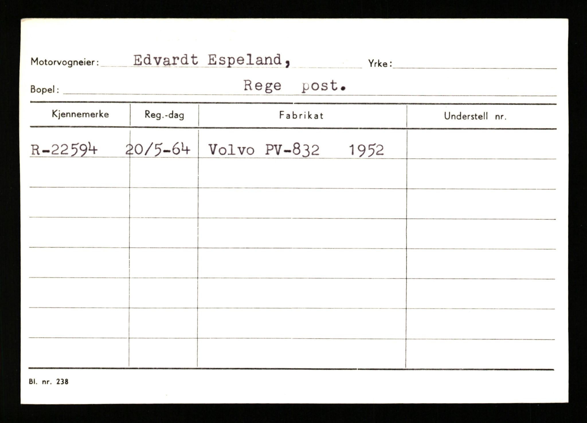 Stavanger trafikkstasjon, AV/SAST-A-101942/0/G/L0004: Registreringsnummer: 15497 - 22957, 1930-1971, p. 3053