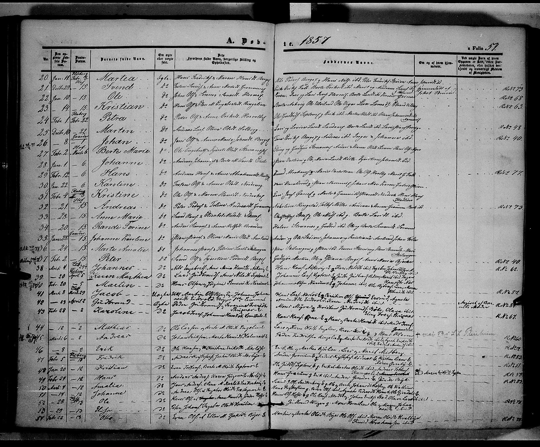 Land prestekontor, AV/SAH-PREST-120/H/Ha/Haa/L0009: Parish register (official) no. 9, 1847-1859, p. 51