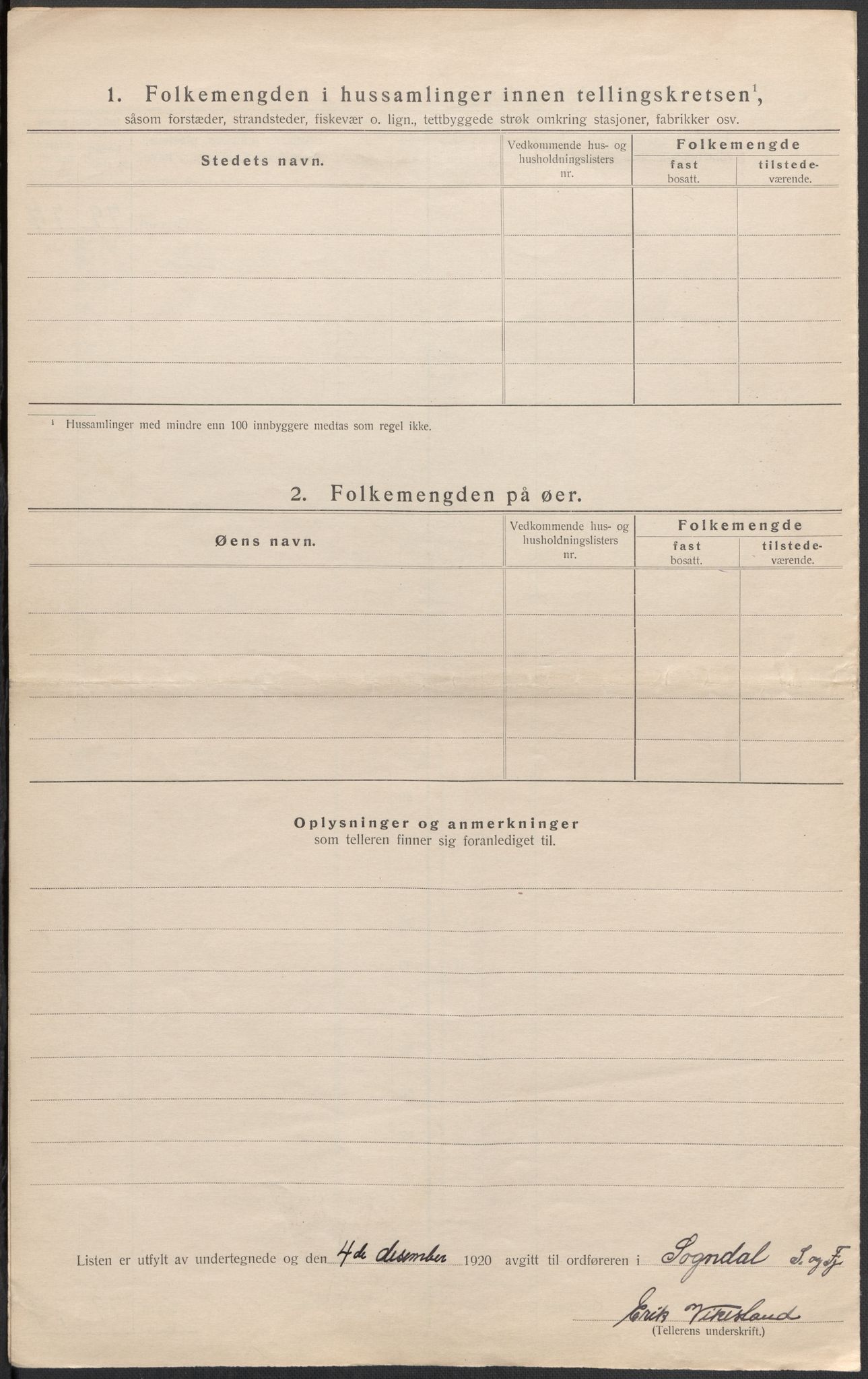 SAB, 1920 census for Sogndal, 1920, p. 43