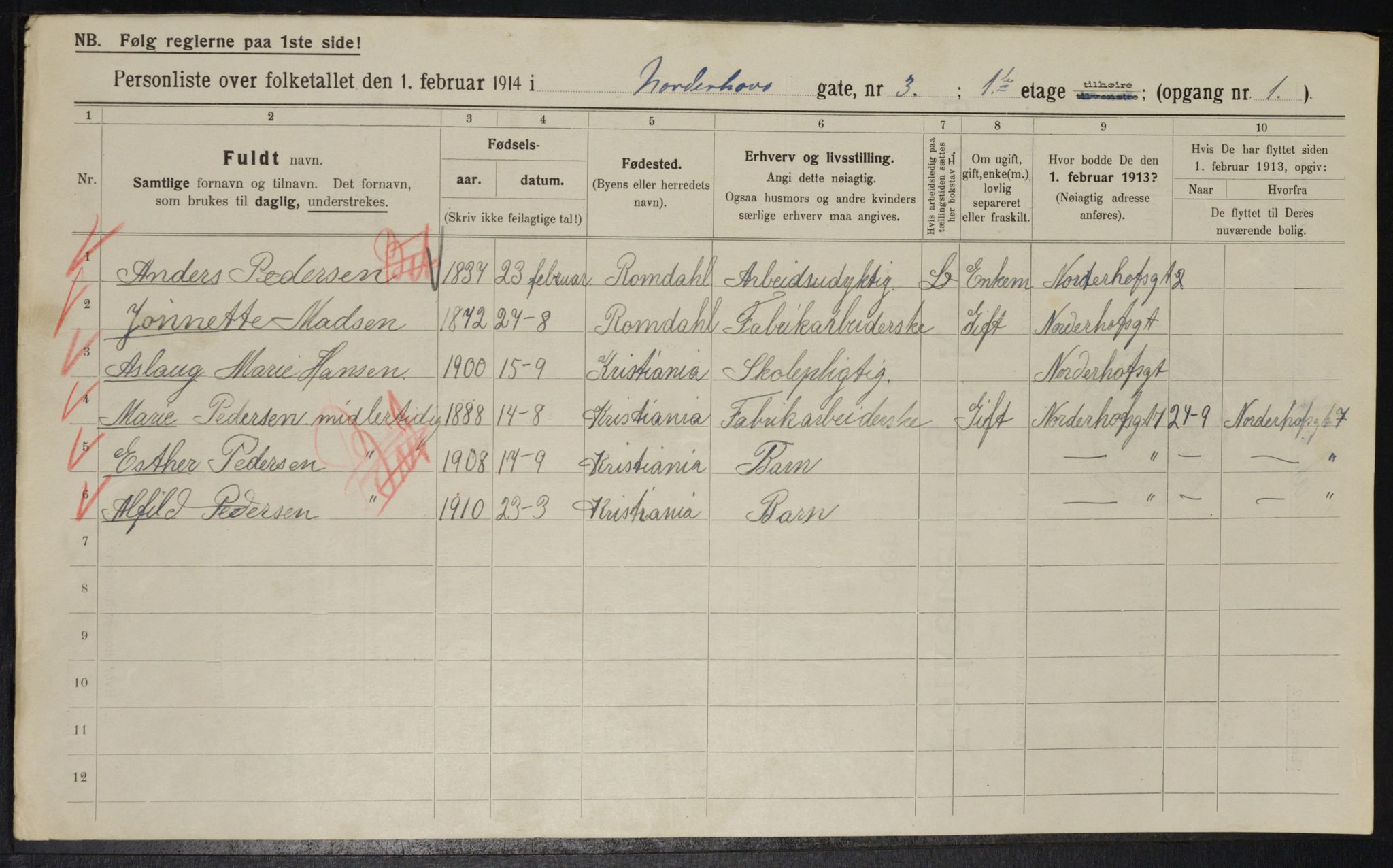 OBA, Municipal Census 1914 for Kristiania, 1914, p. 72448