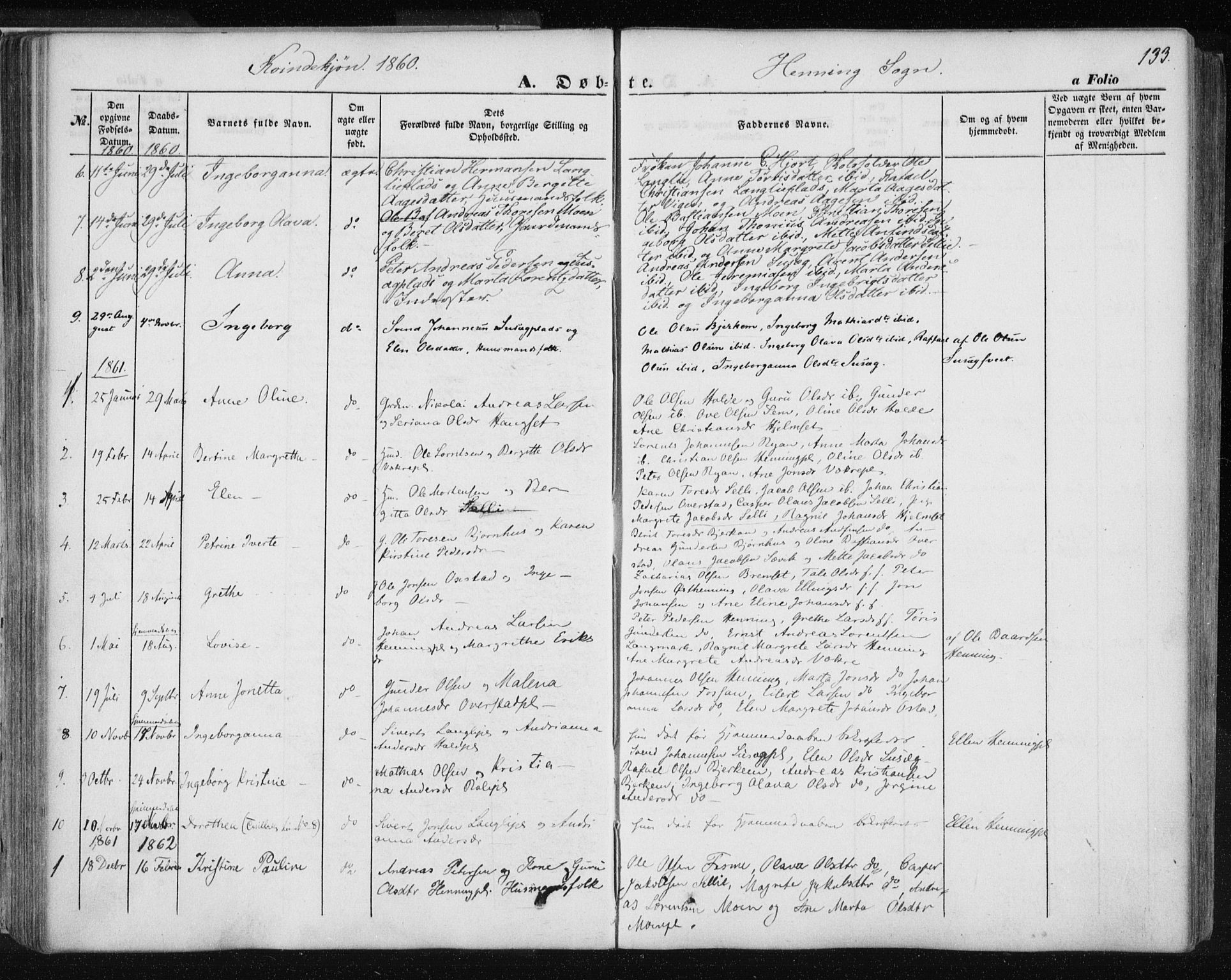 Ministerialprotokoller, klokkerbøker og fødselsregistre - Nord-Trøndelag, AV/SAT-A-1458/735/L0342: Parish register (official) no. 735A07 /3, 1849-1862, p. 133