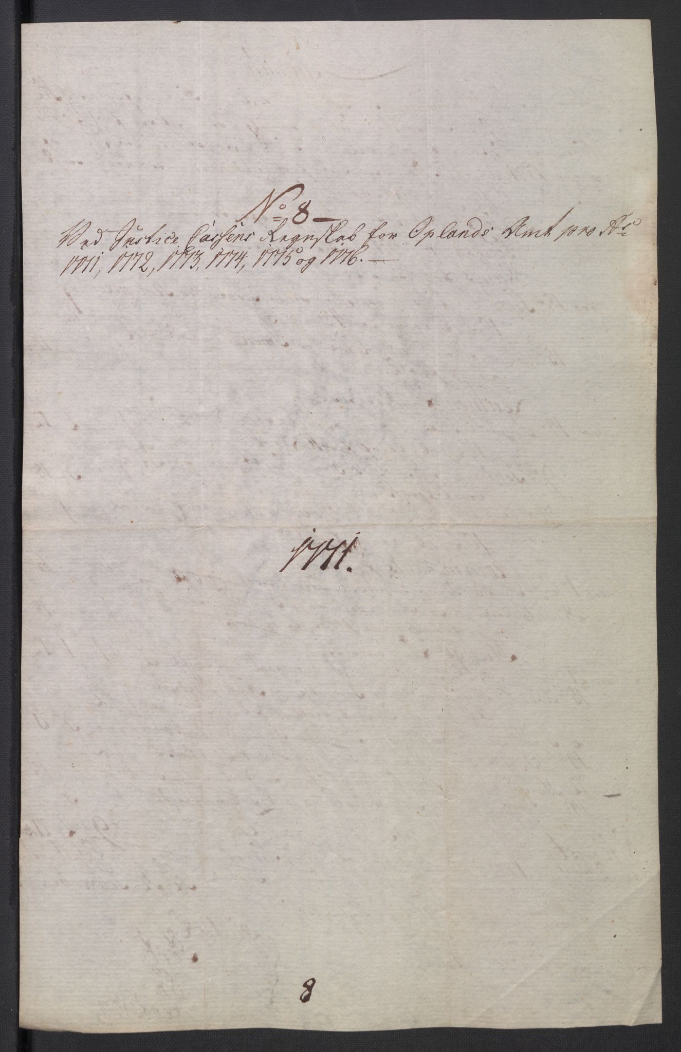 Rentekammeret inntil 1814, Reviderte regnskaper, Mindre regnskaper, AV/RA-EA-4068/Rb/L0014: Opplands amt, 1771-1779, p. 193