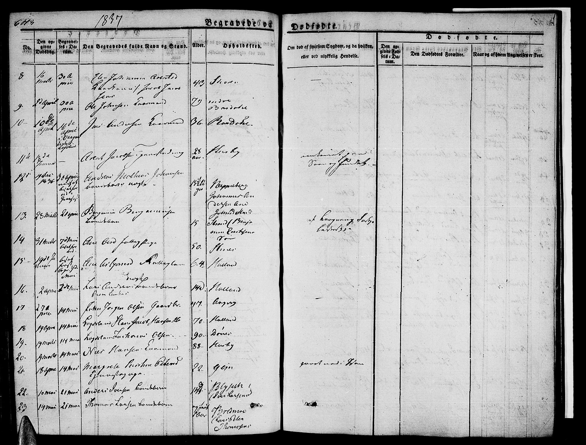 Ministerialprotokoller, klokkerbøker og fødselsregistre - Nordland, AV/SAT-A-1459/838/L0548: Parish register (official) no. 838A06, 1829-1839, p. 643-644