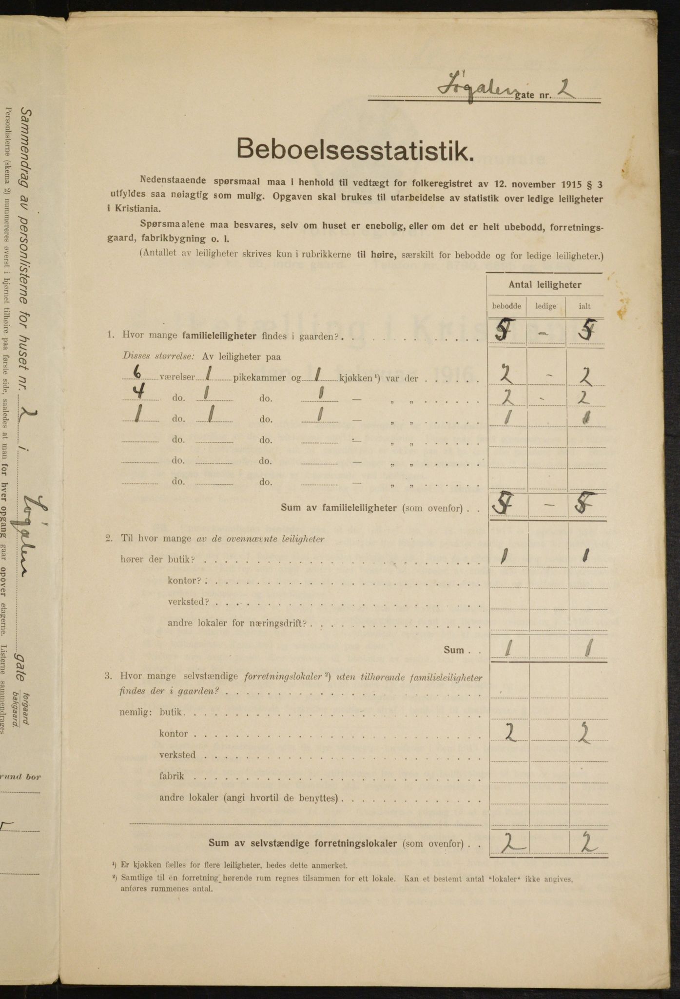 OBA, Municipal Census 1916 for Kristiania, 1916, p. 97539