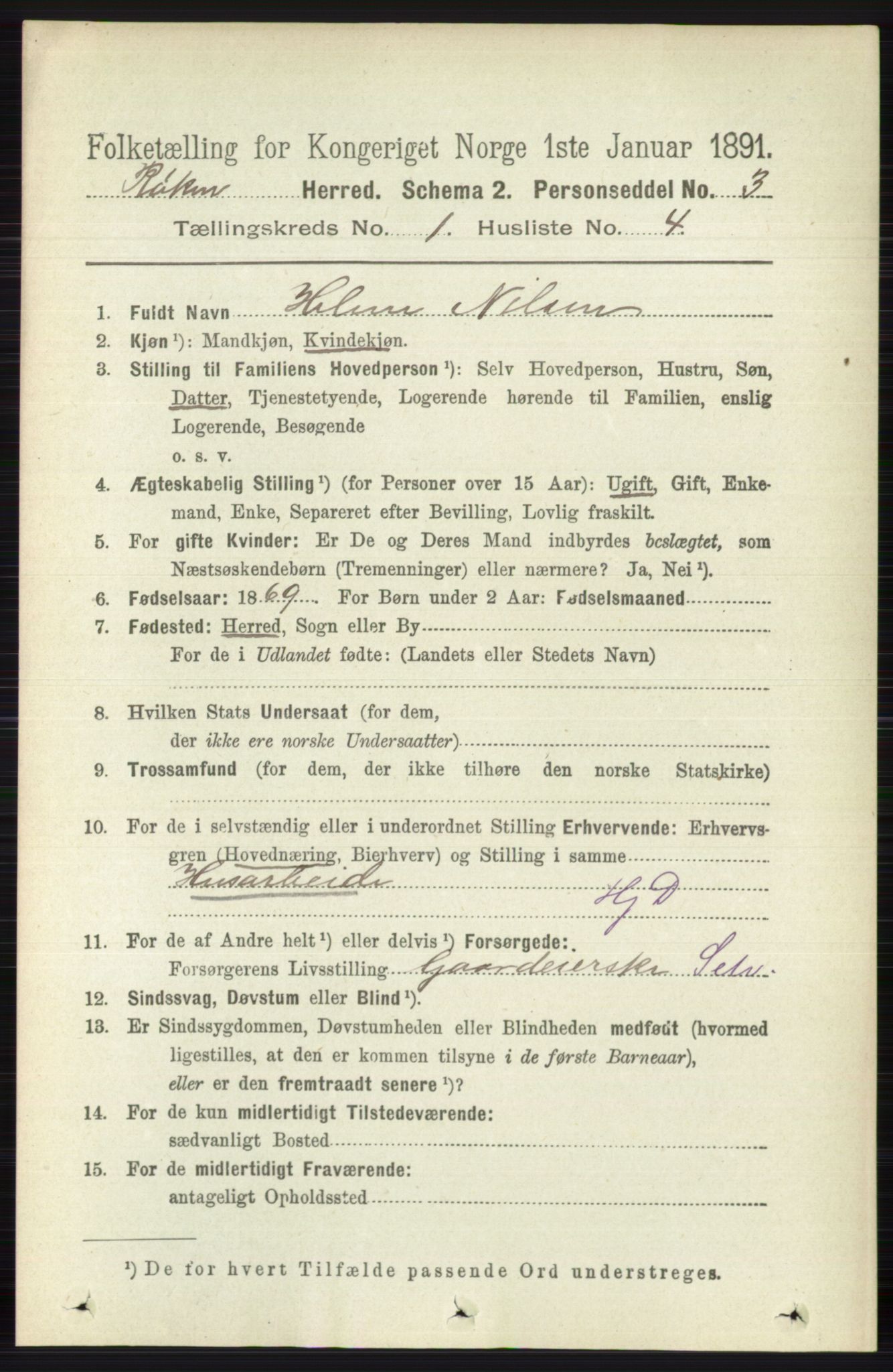 RA, 1891 census for 0627 Røyken, 1891, p. 108