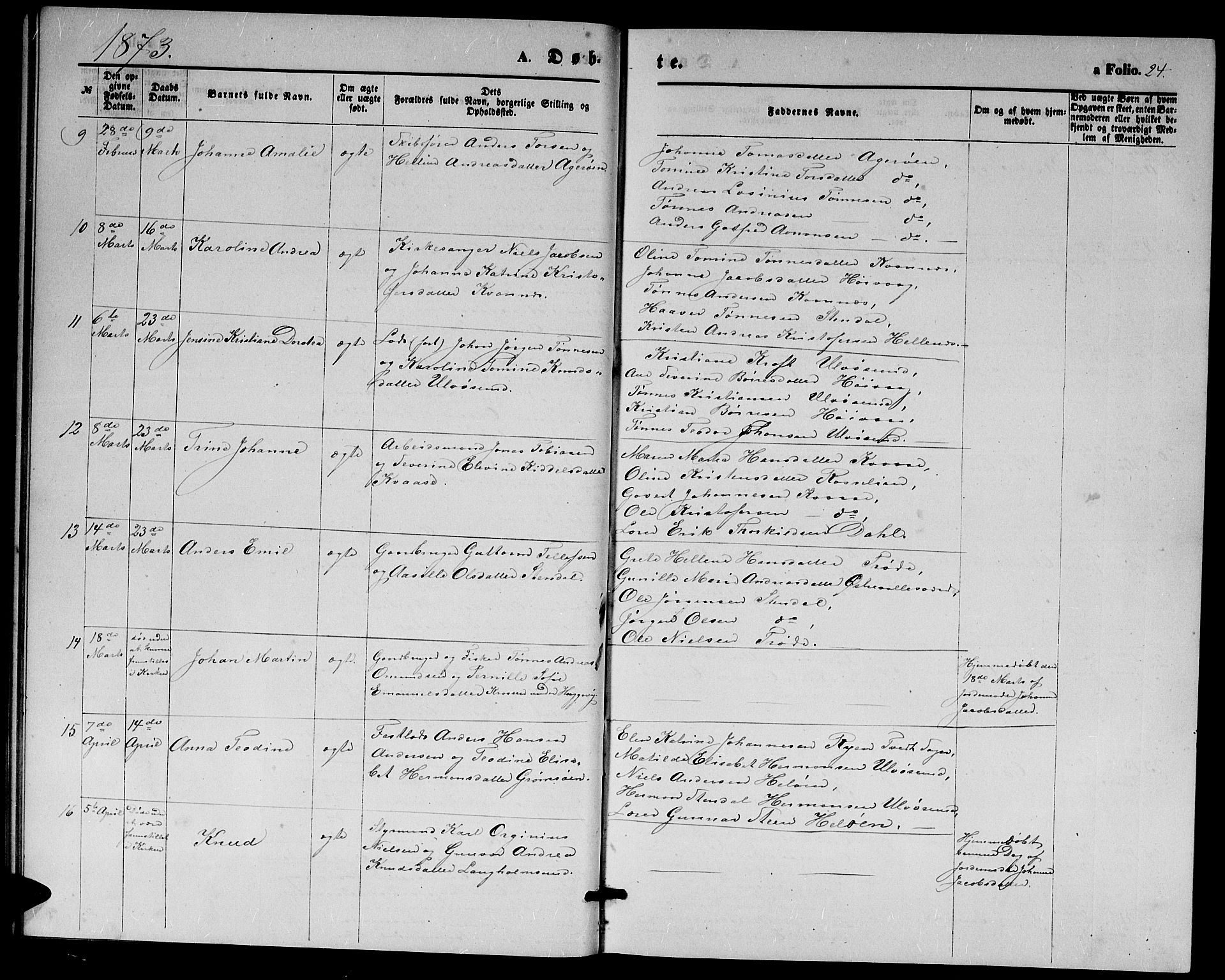 Høvåg sokneprestkontor, AV/SAK-1111-0025/F/Fb/L0003: Parish register (copy) no. B 3, 1870-1882, p. 24