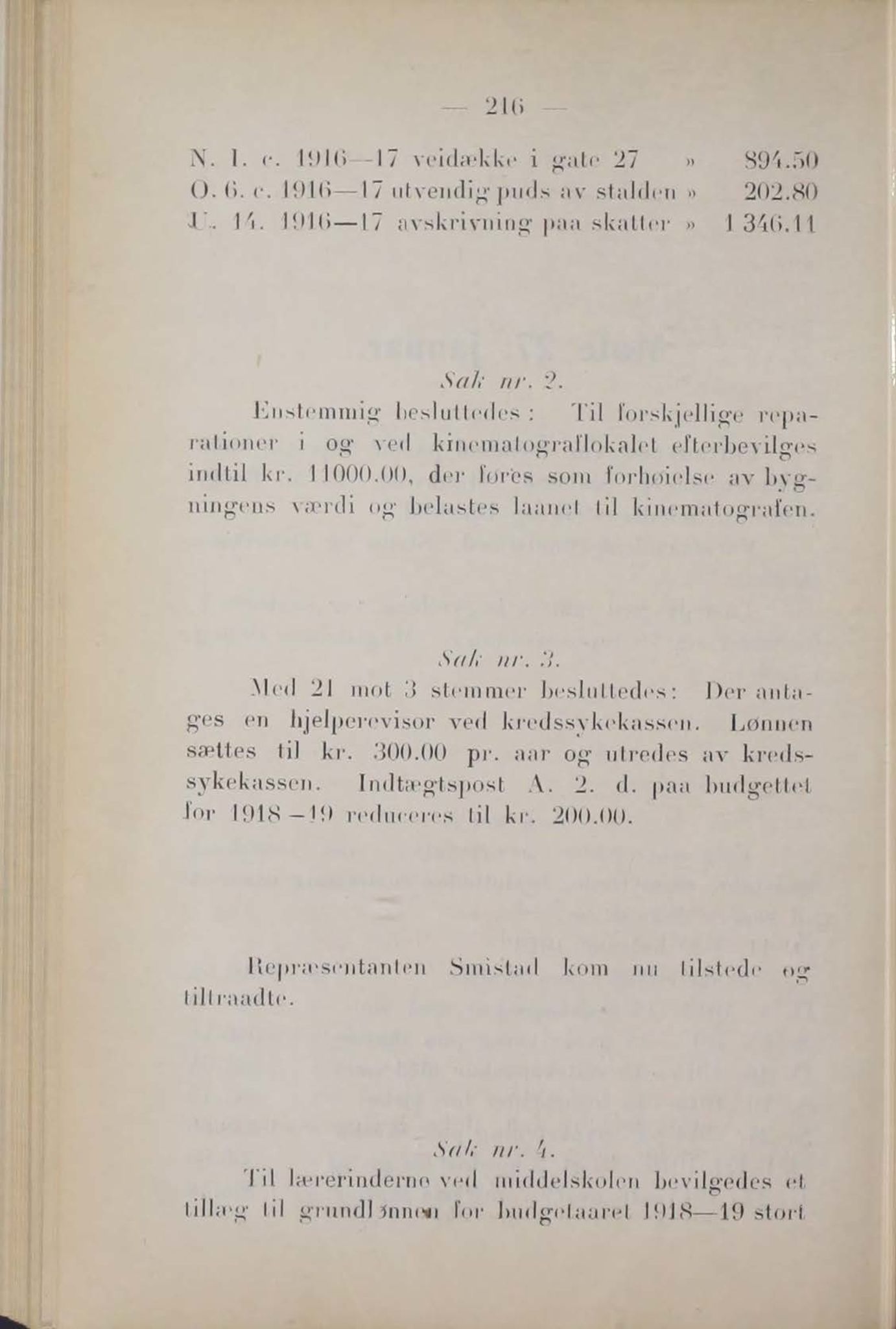 Narvik kommune. Formannskap , AIN/K-18050.150/A/Ab/L0009: Møtebok, 1919