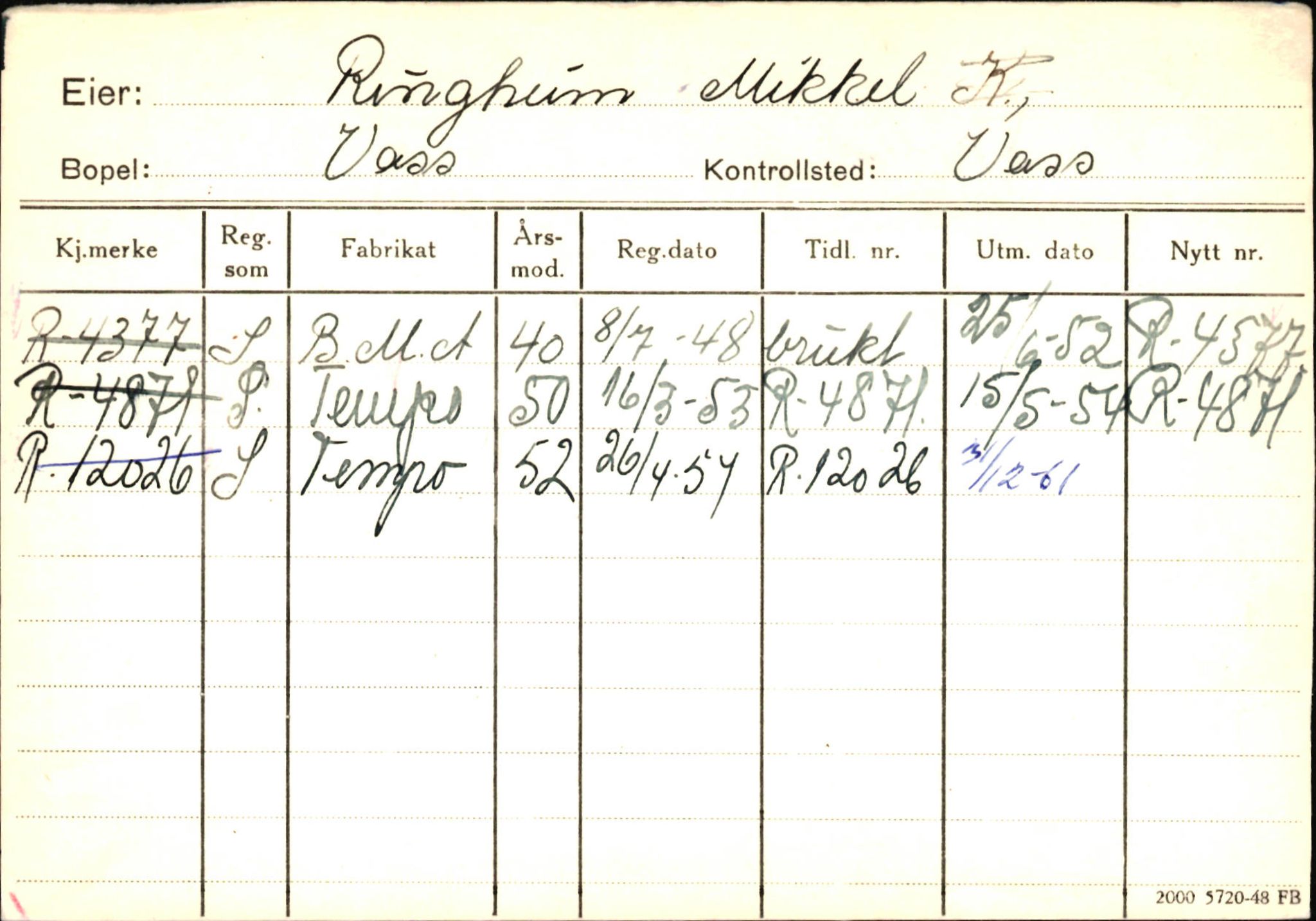 Statens vegvesen, Hordaland vegkontor, AV/SAB-A-5201/2/Ha/L0045: R-eierkort R, 1920-1971, p. 63