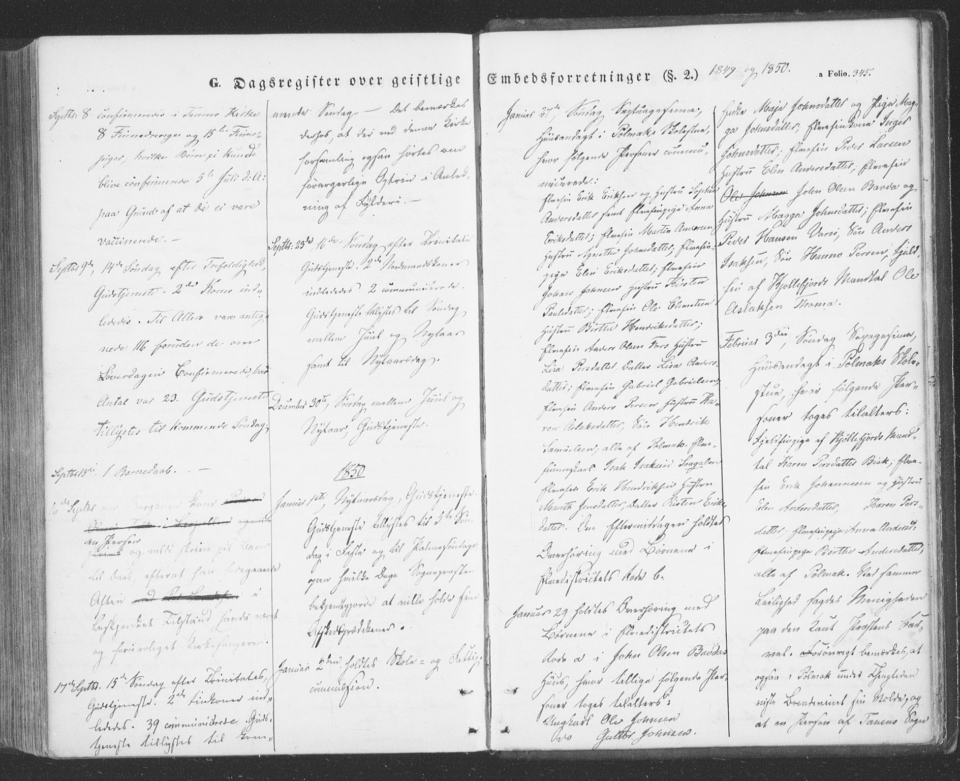 Tana sokneprestkontor, SATØ/S-1334/H/Ha/L0001kirke: Parish register (official) no. 1, 1846-1861, p. 345