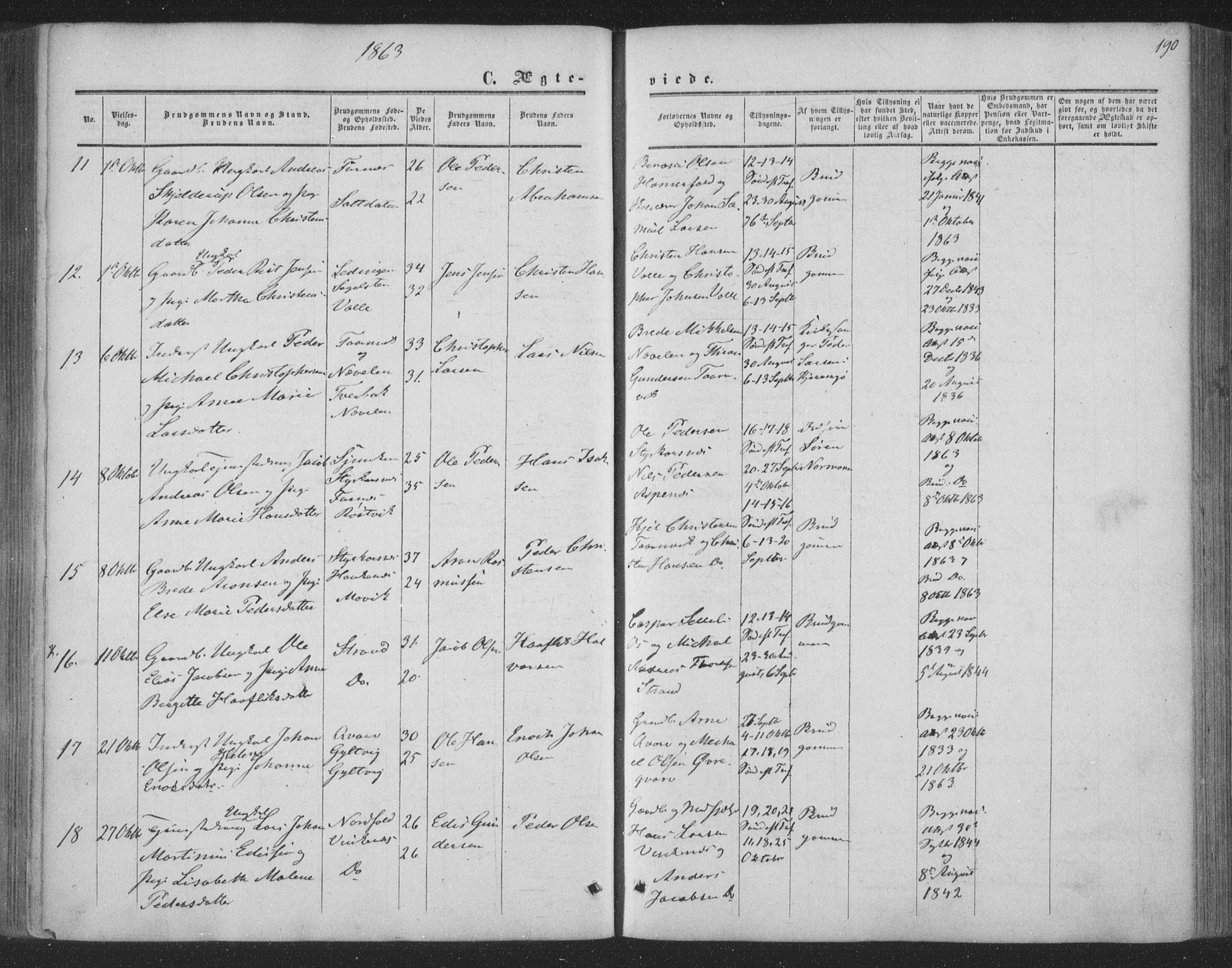 Ministerialprotokoller, klokkerbøker og fødselsregistre - Nordland, AV/SAT-A-1459/853/L0770: Parish register (official) no. 853A09, 1857-1870, p. 190