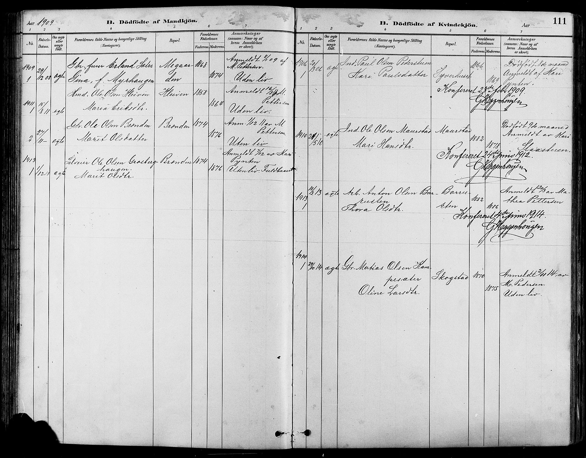 Nord-Fron prestekontor, SAH/PREST-080/H/Ha/Hab/L0005: Parish register (copy) no. 5, 1884-1914, p. 111