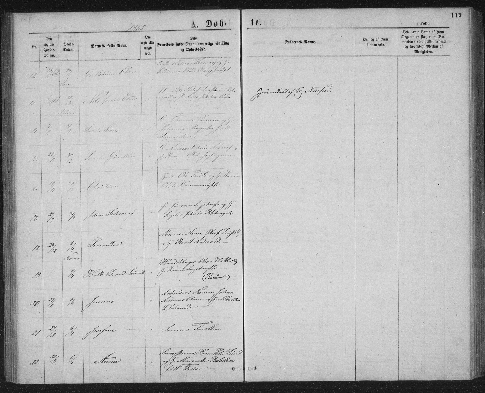 Ministerialprotokoller, klokkerbøker og fødselsregistre - Nord-Trøndelag, AV/SAT-A-1458/768/L0566: Parish register (official) no. 768A01, 1836-1865, p. 112