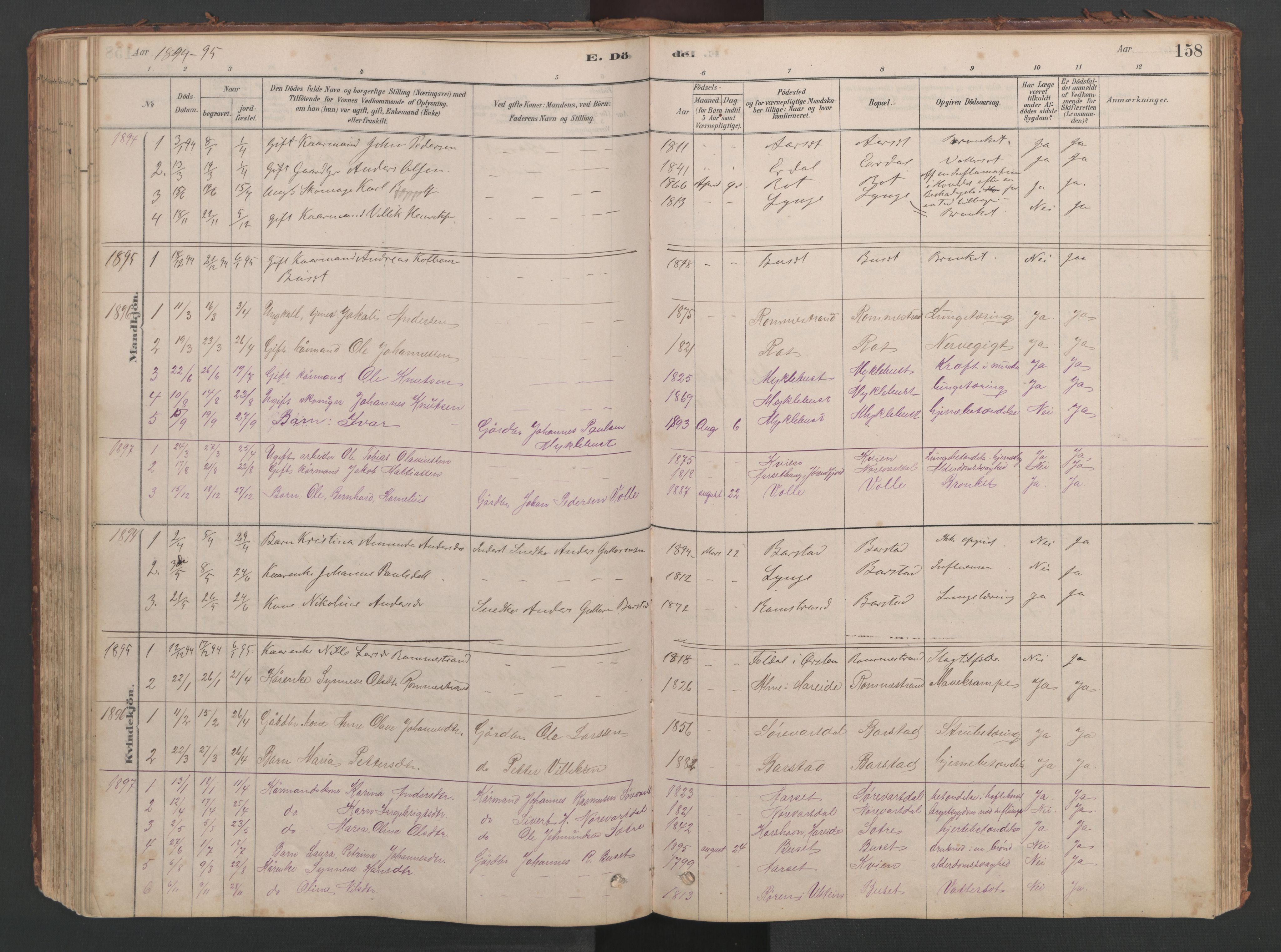 Ministerialprotokoller, klokkerbøker og fødselsregistre - Møre og Romsdal, SAT/A-1454/514/L0201: Parish register (copy) no. 514C01, 1878-1919, p. 158