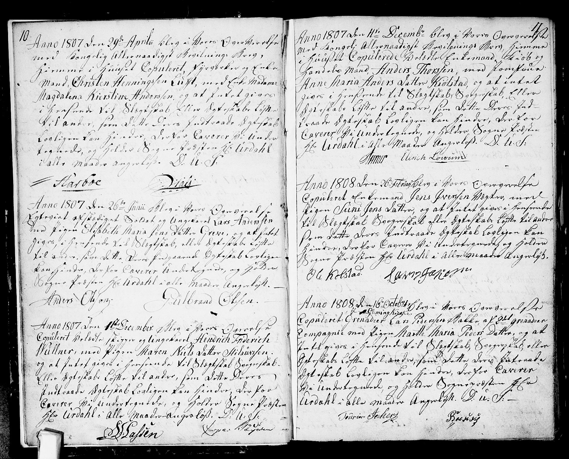 Fredrikstad prestekontor Kirkebøker, AV/SAO-A-11082/F/Fa/L0003: Parish register (official) no. 3, 1805-1816, p. 10-11