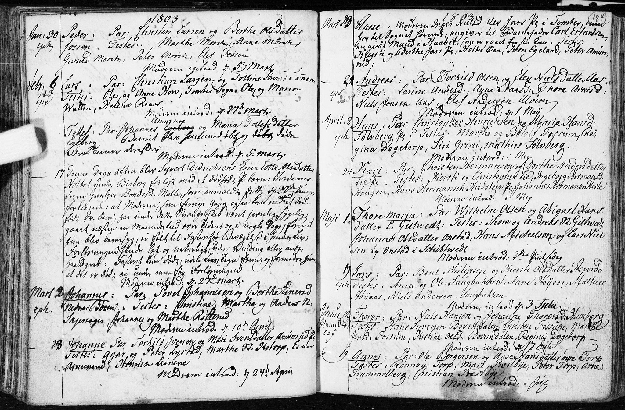 Spydeberg prestekontor Kirkebøker, SAO/A-10924/F/Fa/L0003: Parish register (official) no. I 3, 1778-1814, p. 184