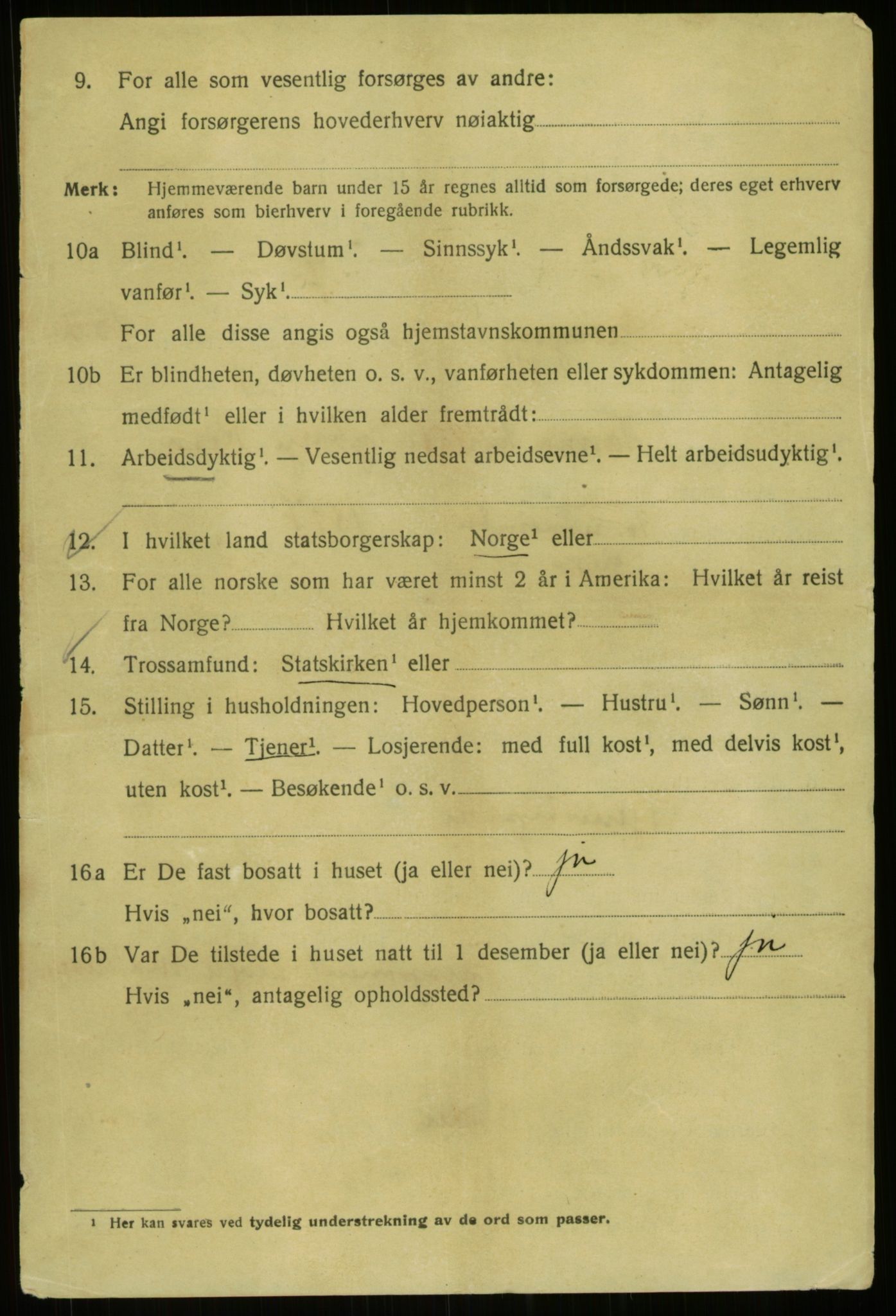 SAB, 1920 census for Bergen, 1920, p. 247408