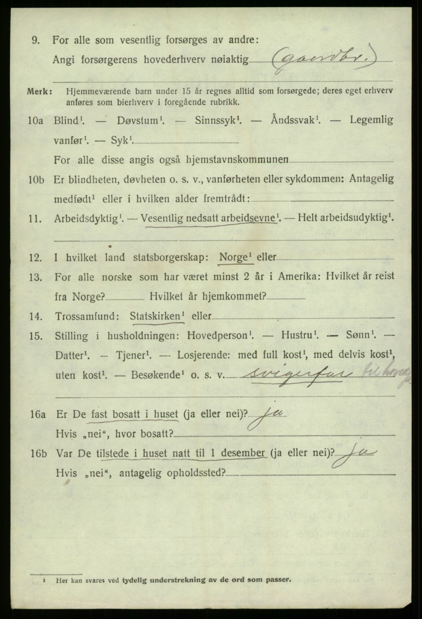 SAB, 1920 census for Selje, 1920, p. 8286