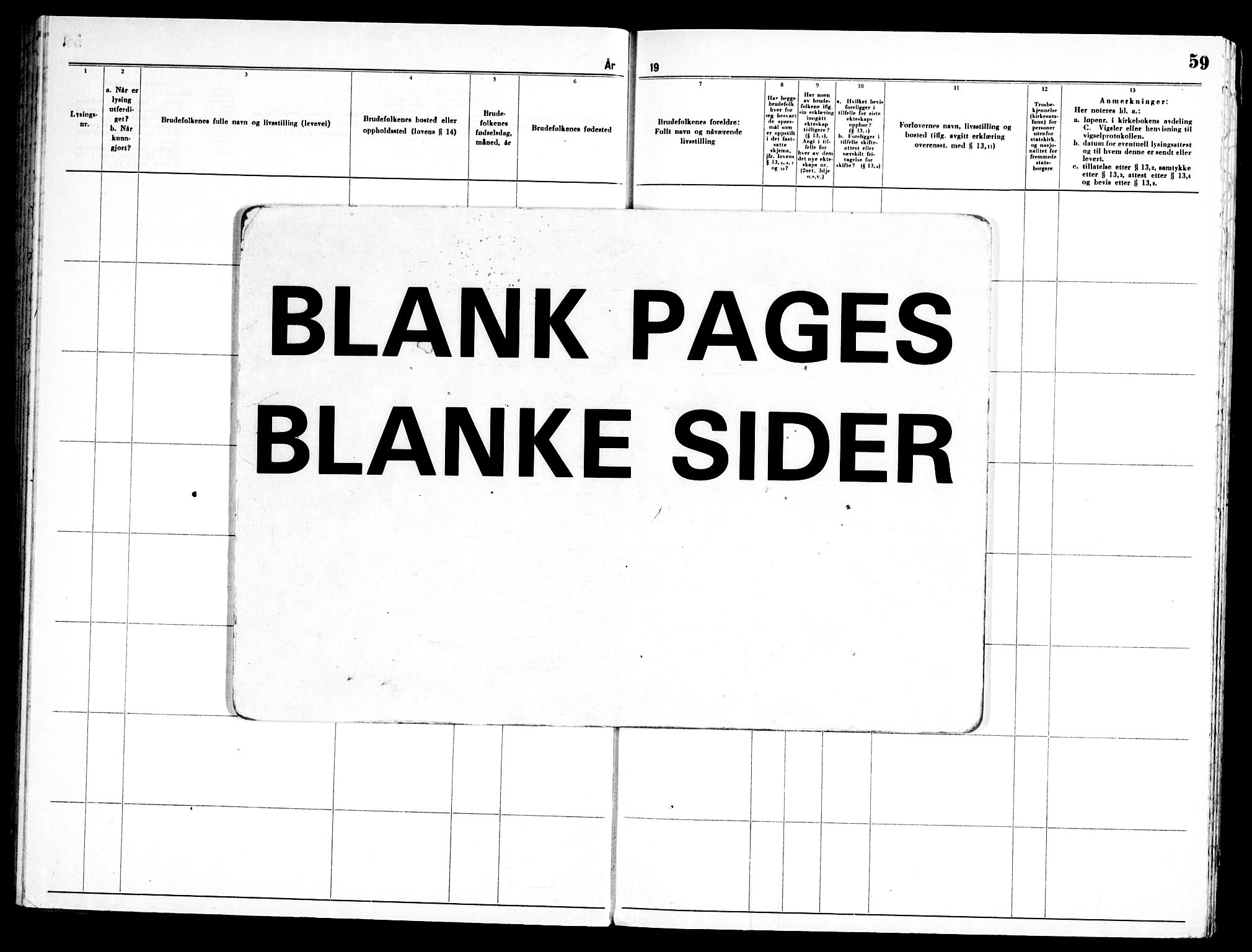 Drøbak prestekontor Kirkebøker, AV/SAO-A-10142a/H/Ha/L0001: Banns register no. 1, 1956-1969, p. 59