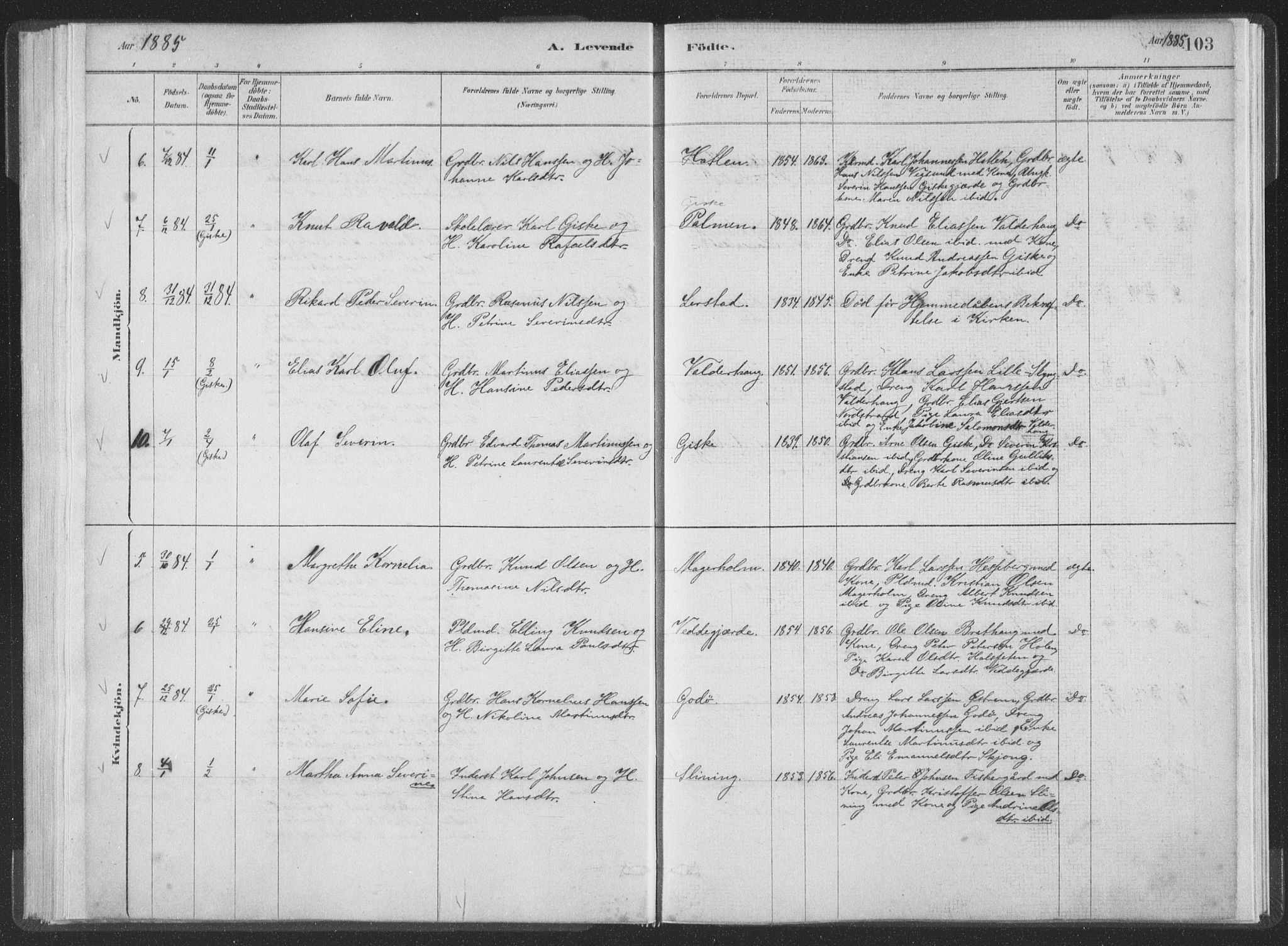 Ministerialprotokoller, klokkerbøker og fødselsregistre - Møre og Romsdal, AV/SAT-A-1454/528/L0401: Parish register (official) no. 528A12I, 1880-1920, p. 103