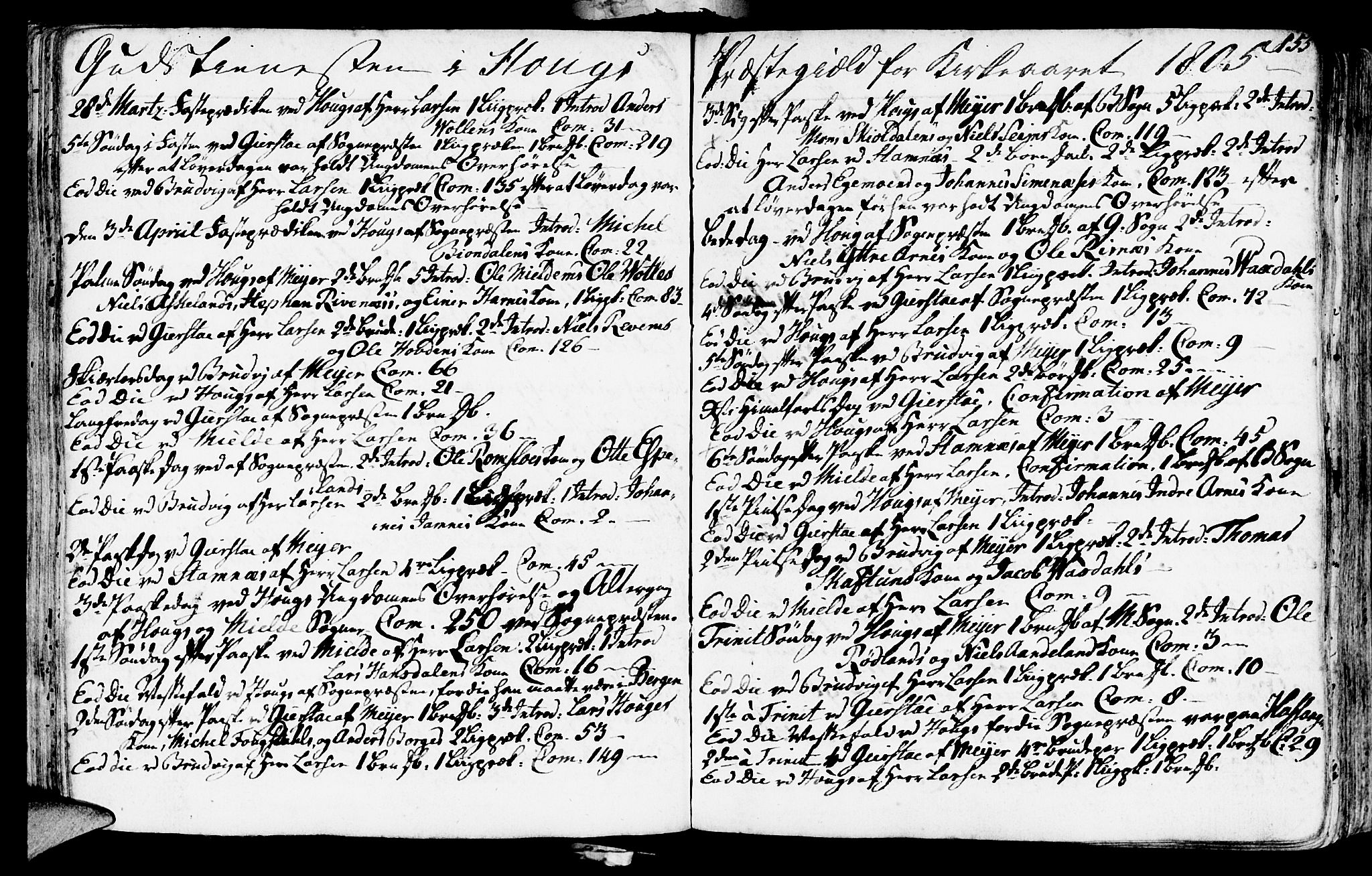 Haus sokneprestembete, AV/SAB-A-75601/H/Haa: Parish register (official) no. A 11, 1796-1816, p. 155