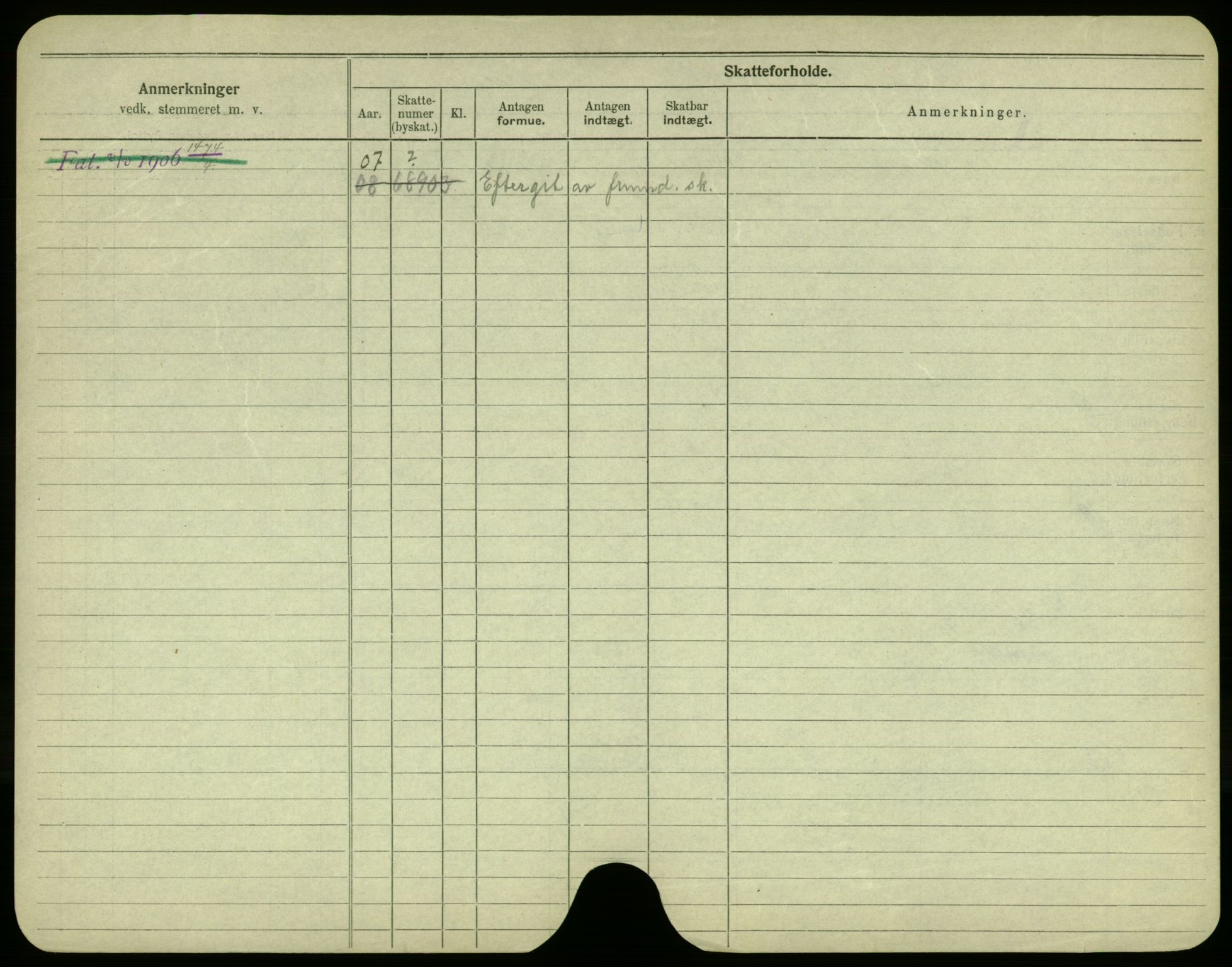 Oslo folkeregister, Registerkort, AV/SAO-A-11715/F/Fa/Fac/L0003: Menn, 1906-1914, p. 652b