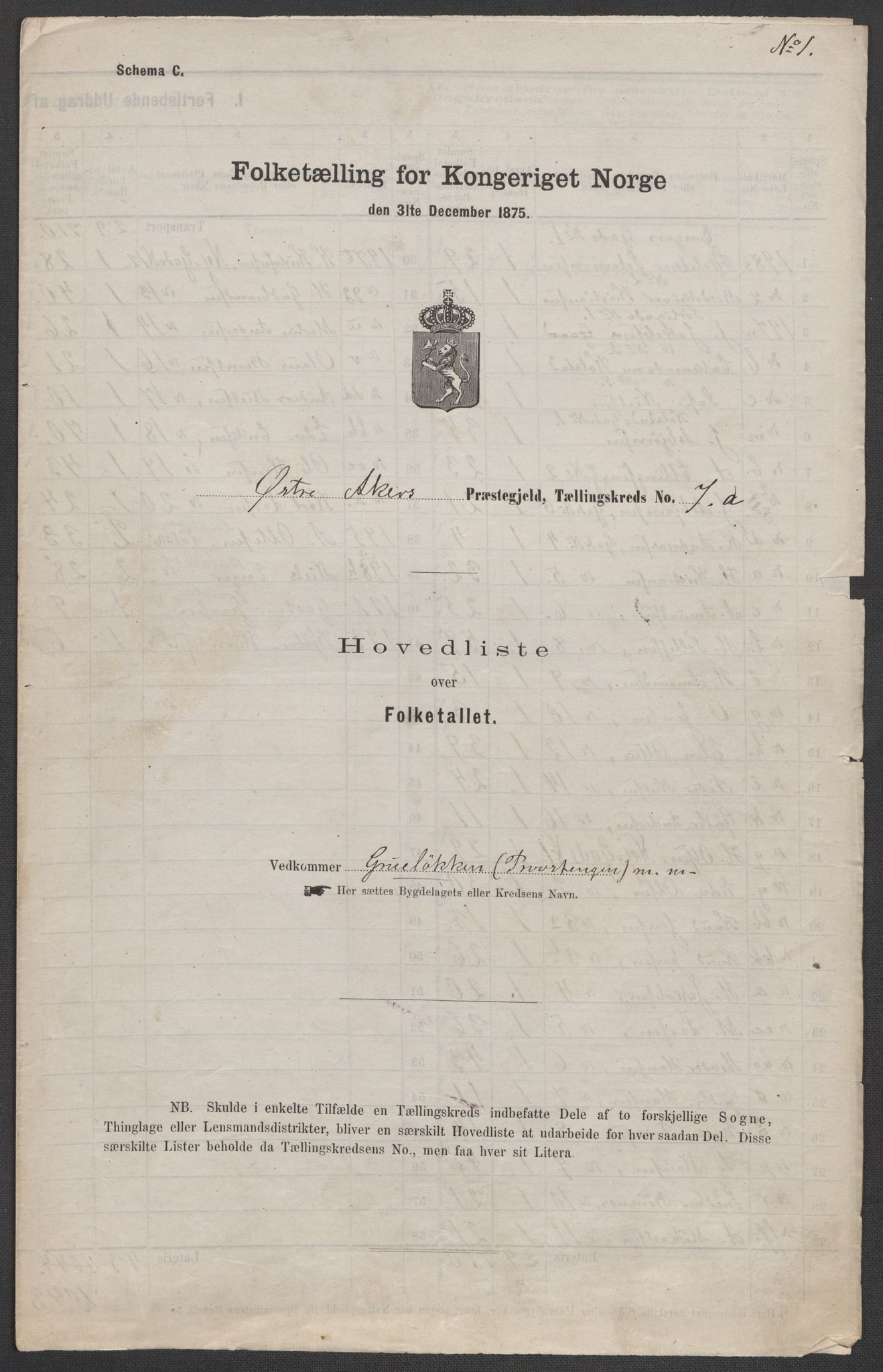 RA, 1875 census for 0218bP Østre Aker, 1875, p. 53