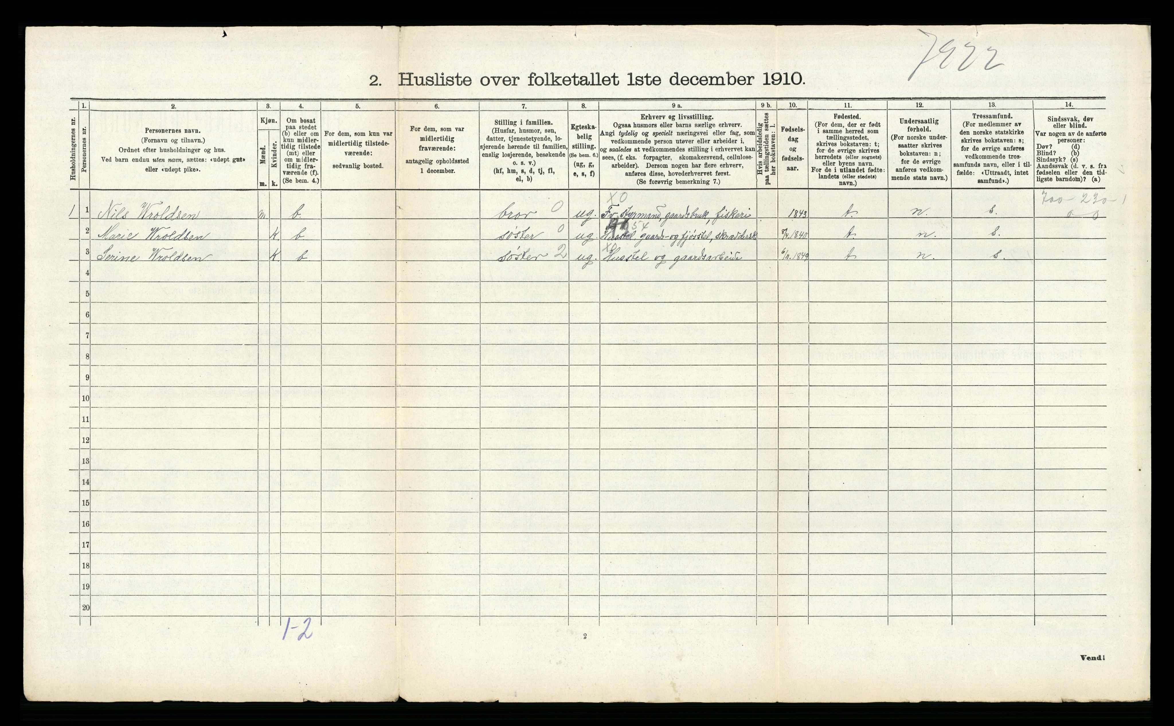 RA, 1910 census for Tromøy, 1910, p. 829