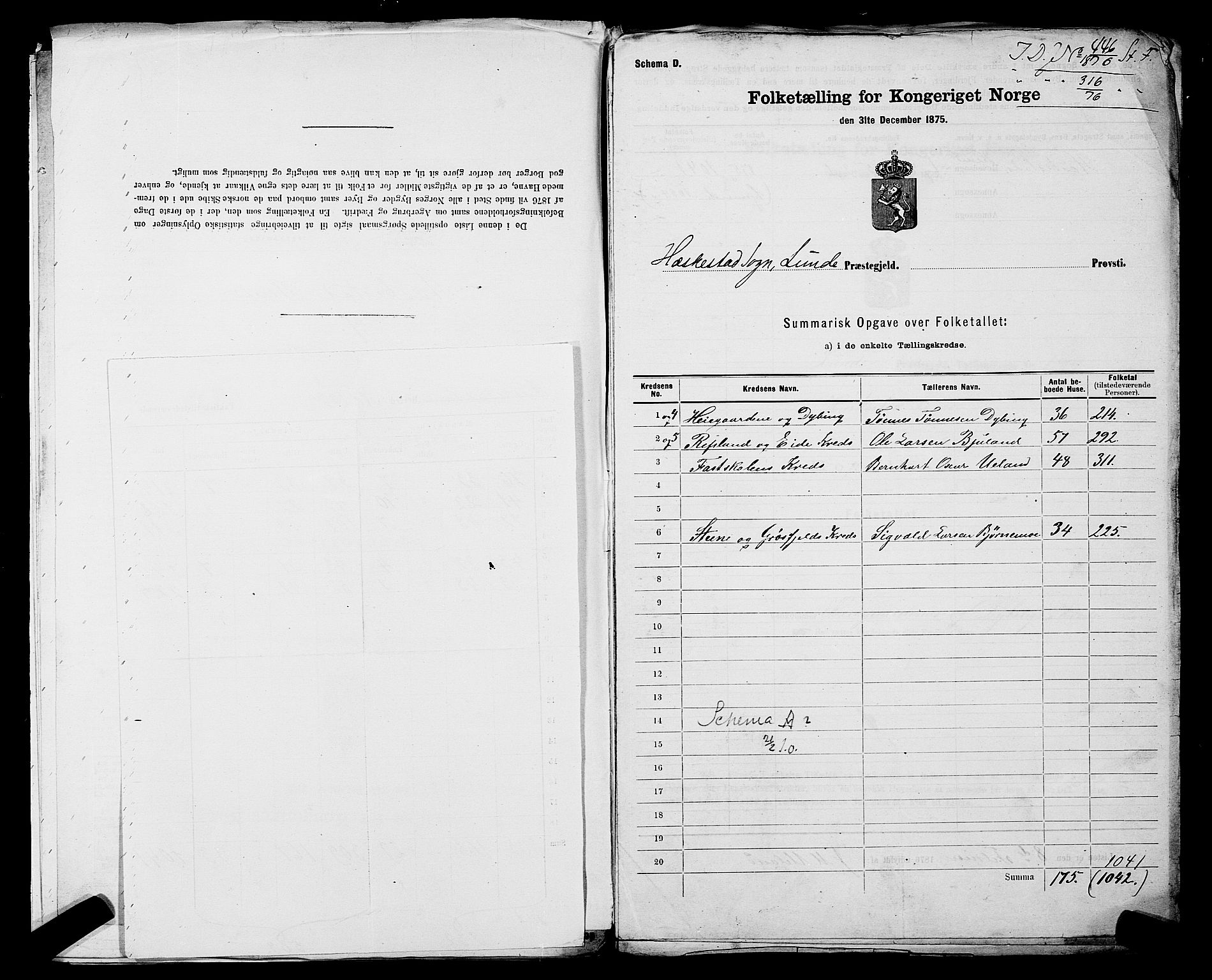 SAST, 1875 census for 1112P Lund, 1875, p. 37