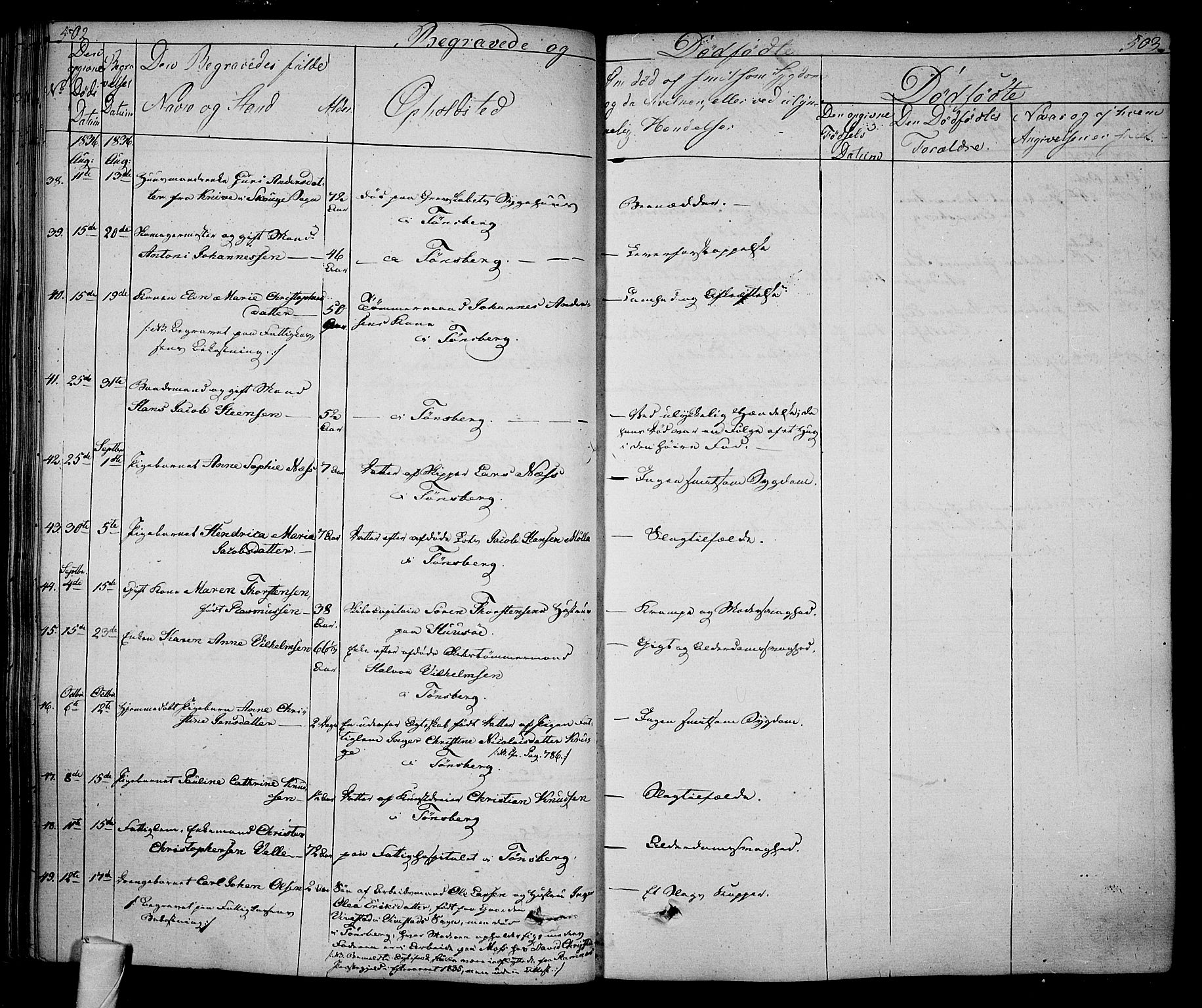 Tønsberg kirkebøker, SAKO/A-330/F/Fa/L0005: Parish register (official) no. I 5, 1827-1836, p. 502-503