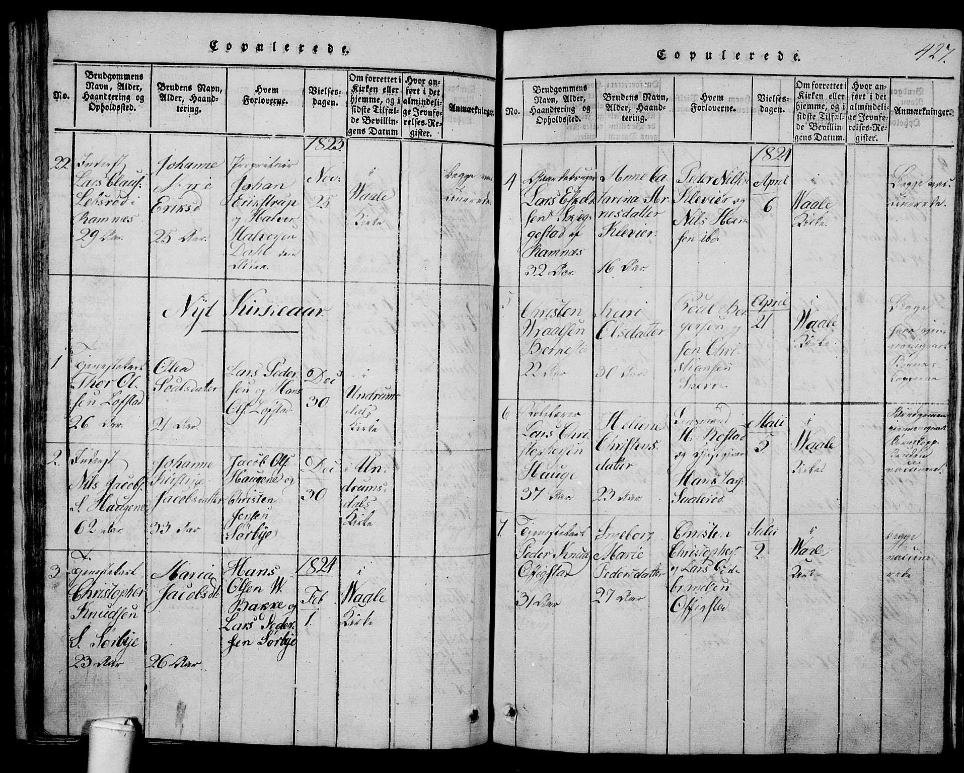 Våle kirkebøker, AV/SAKO-A-334/G/Ga/L0001: Parish register (copy) no. I 1, 1814-1824, p. 426-427