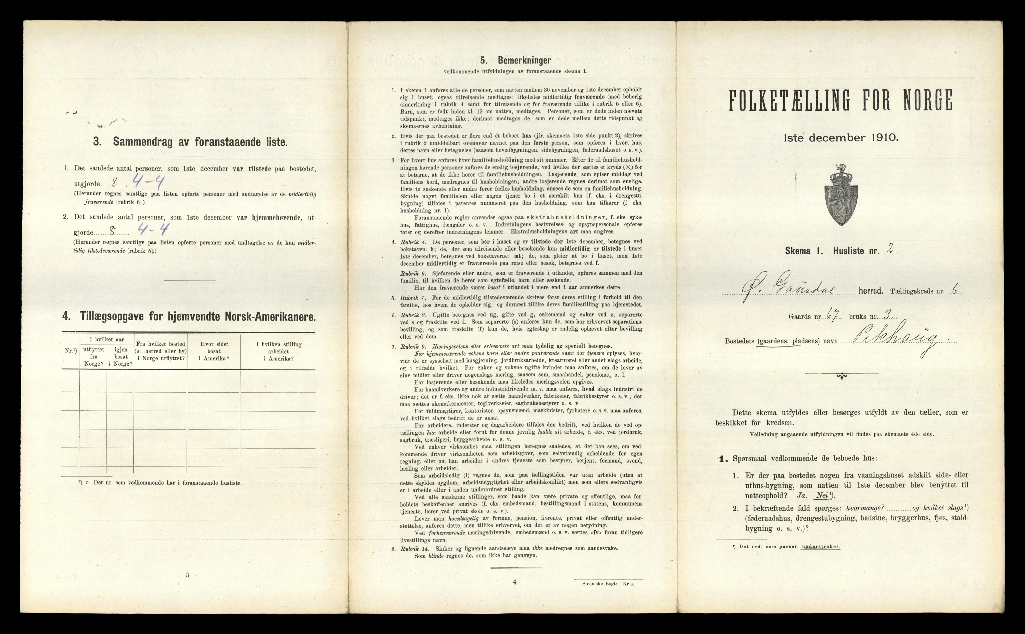 RA, 1910 census for Østre Gausdal, 1910, p. 842