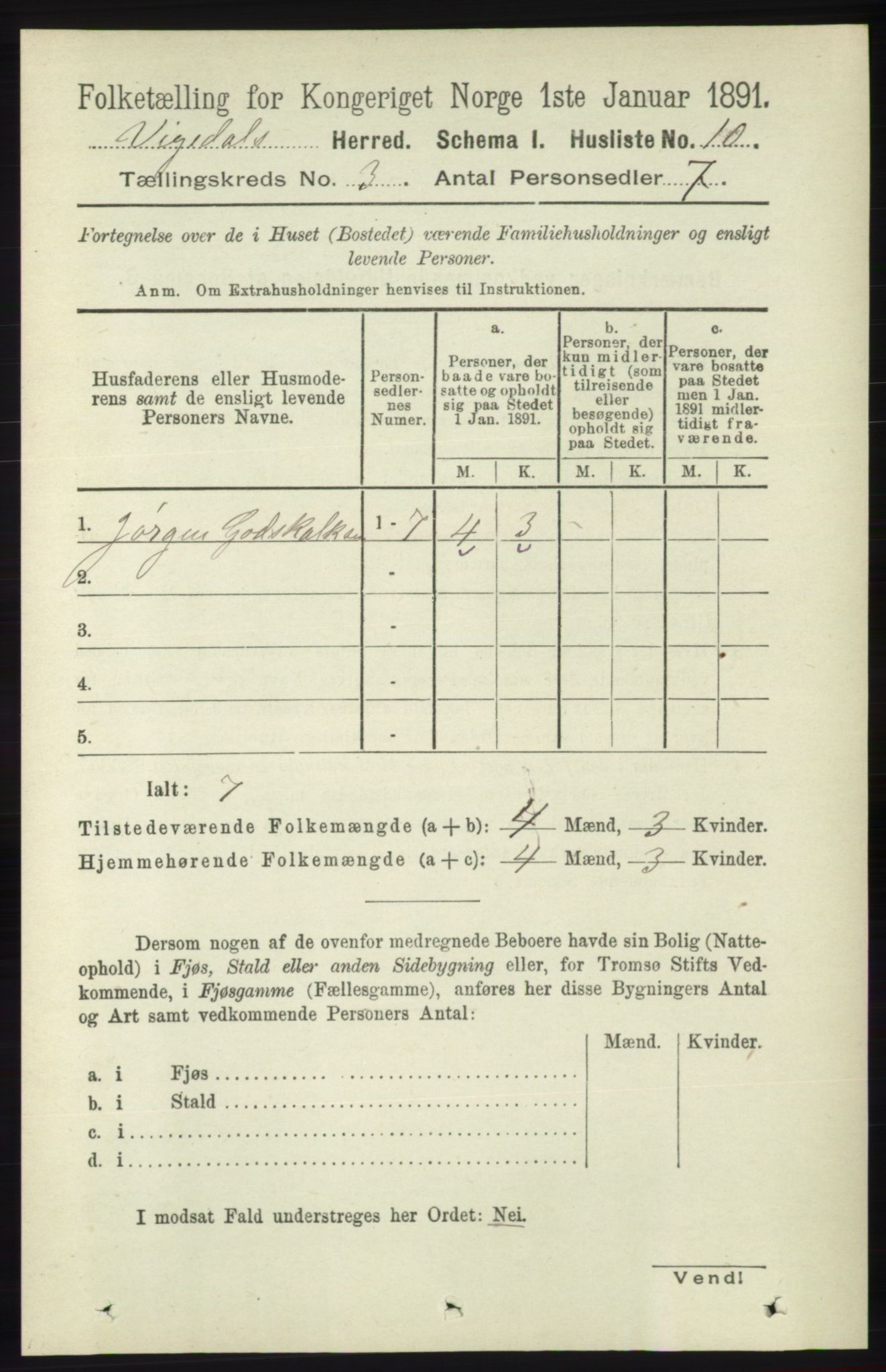 RA, 1891 census for 1157 Vikedal, 1891, p. 686