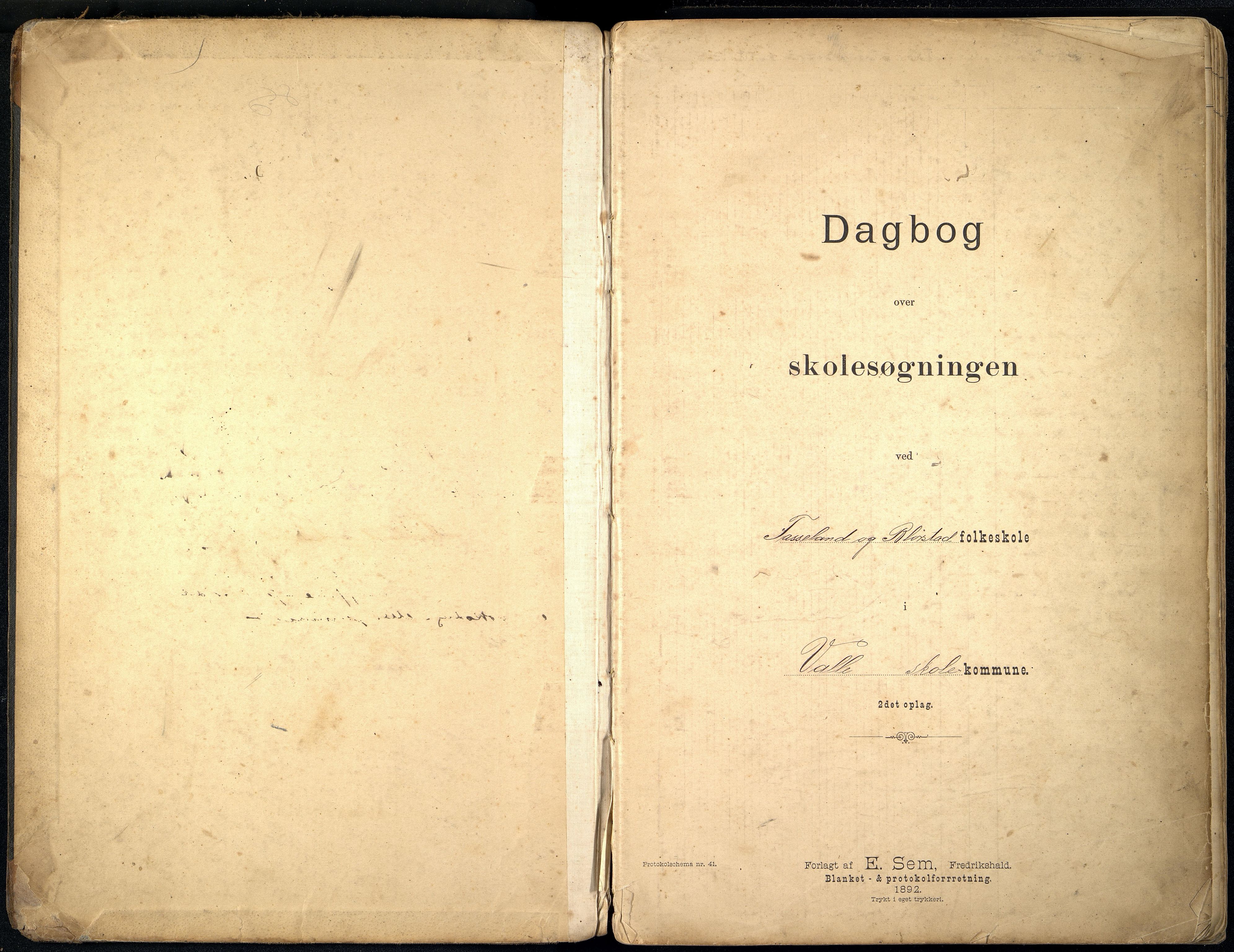 Sør-Audnedal kommune - Fasseland Skole, ARKSOR/1029SØ551/I/L0001: Dagbok, 1894-1923