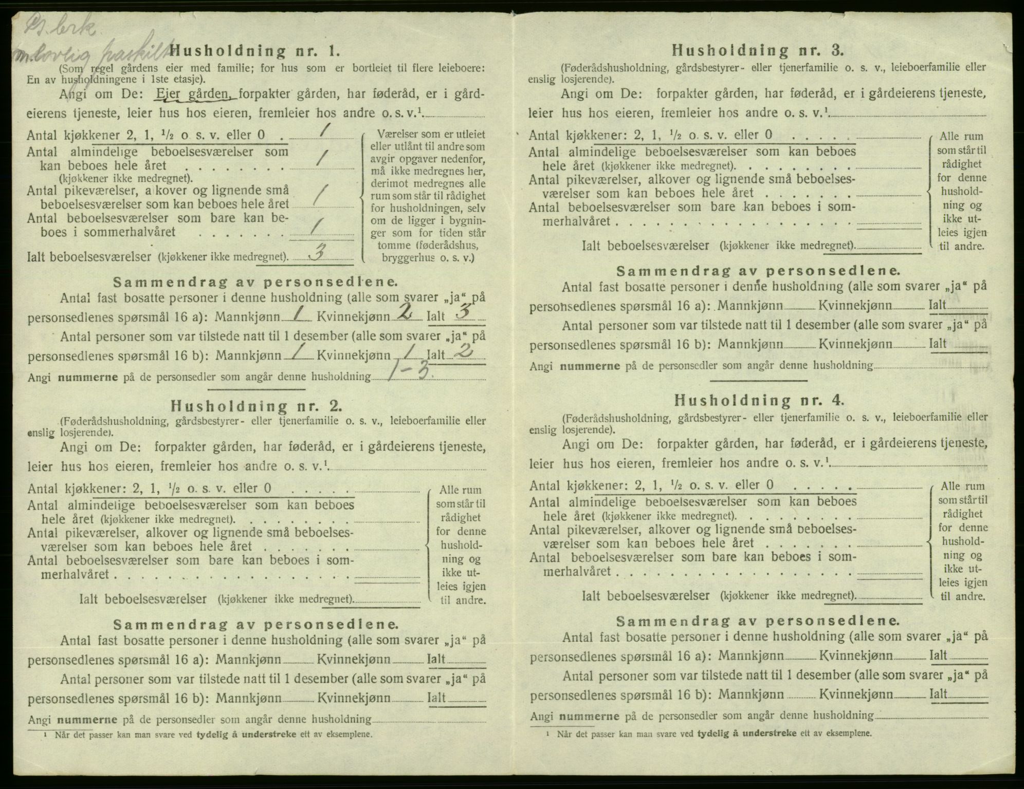 SAB, 1920 census for Etne, 1920, p. 1020