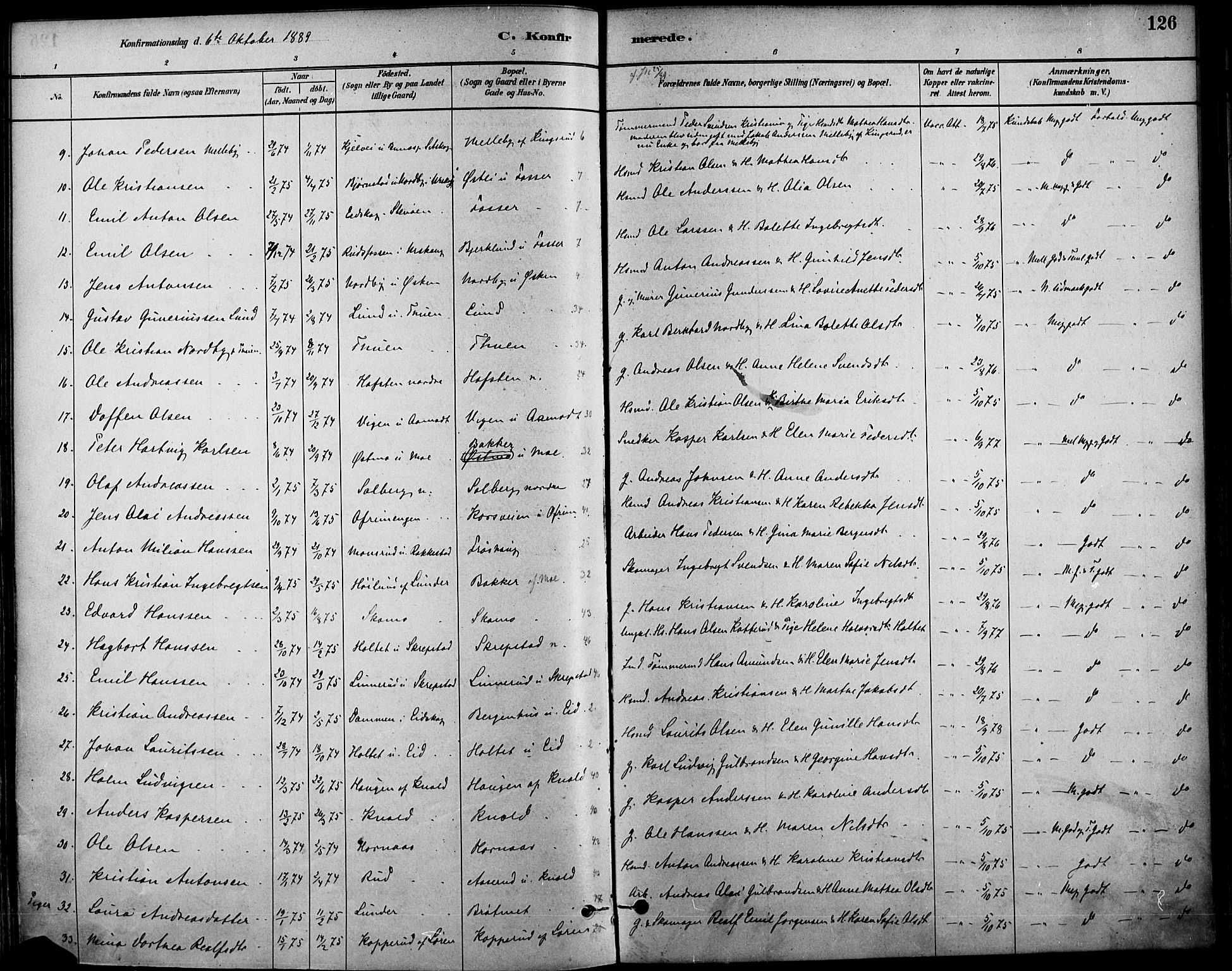 Høland prestekontor Kirkebøker, SAO/A-10346a/F/Fa/L0013: Parish register (official) no. I 13, 1880-1897, p. 126